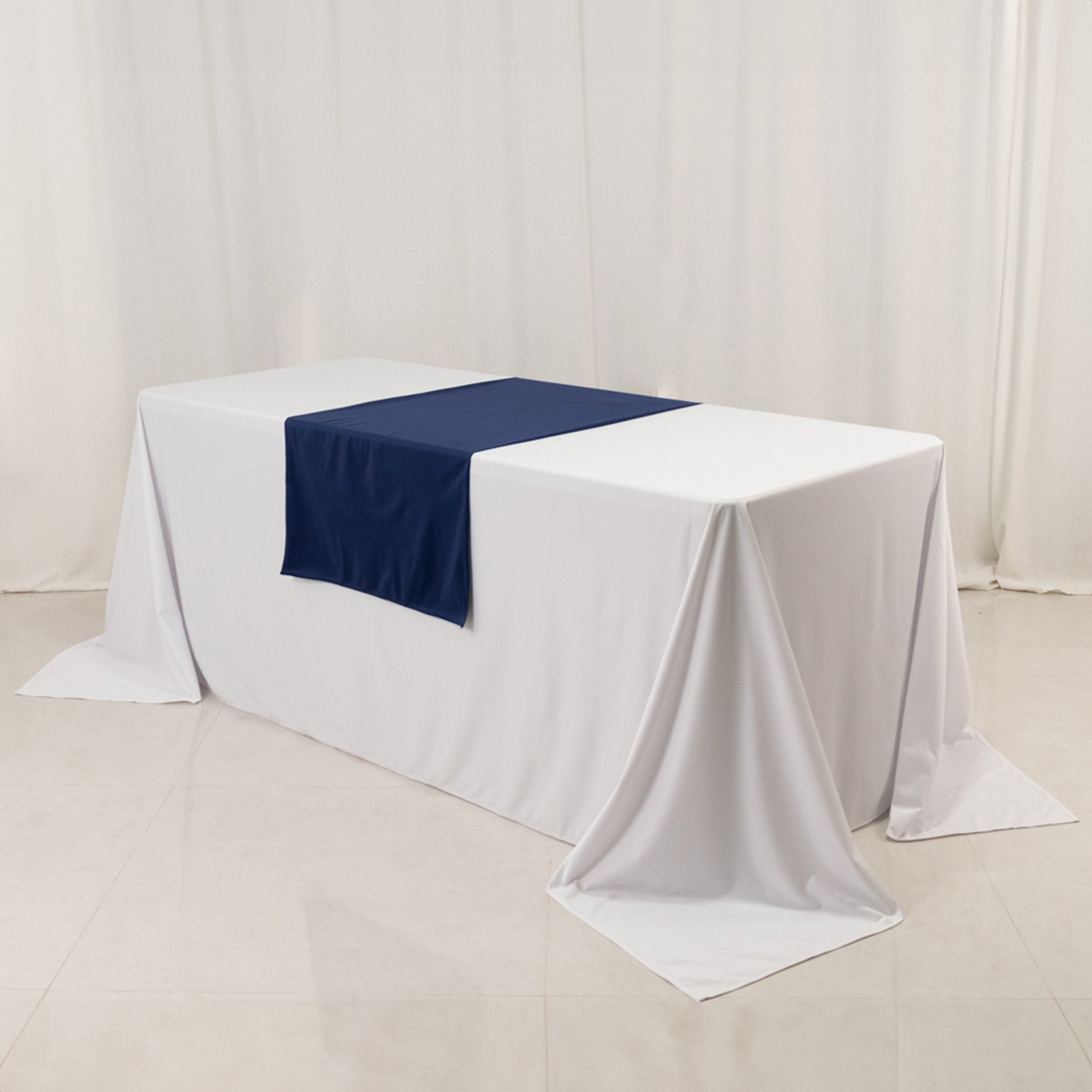 Wide Polyester 24"x72" Table Runner Navy Blue - Durable Trade Show Table Linen