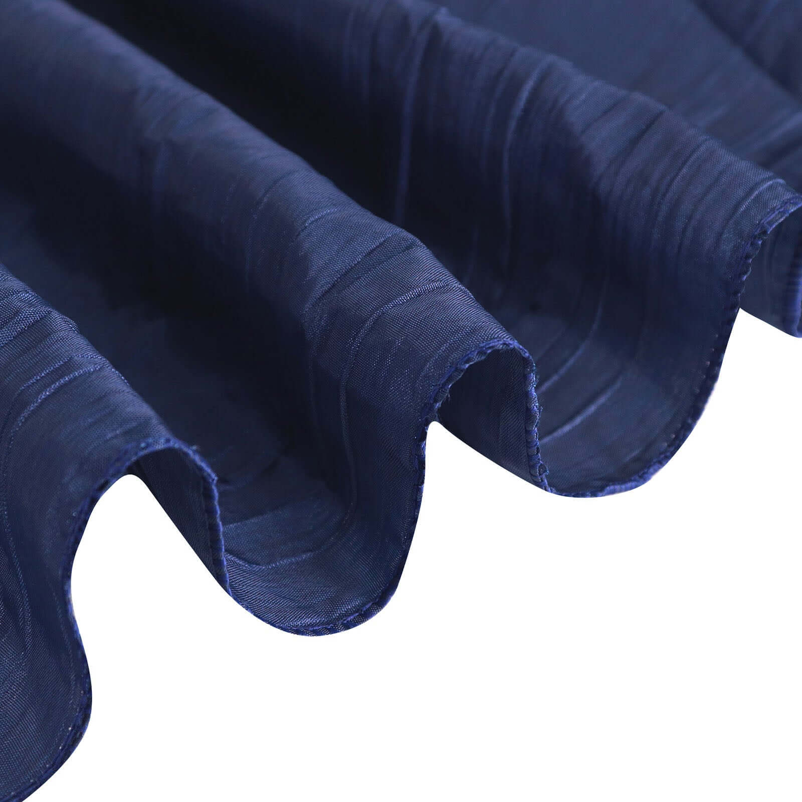 Taffeta 72"x72" Table Overlay Square Tablecloth Navy Blue - Accordion Crinkle Table Cover