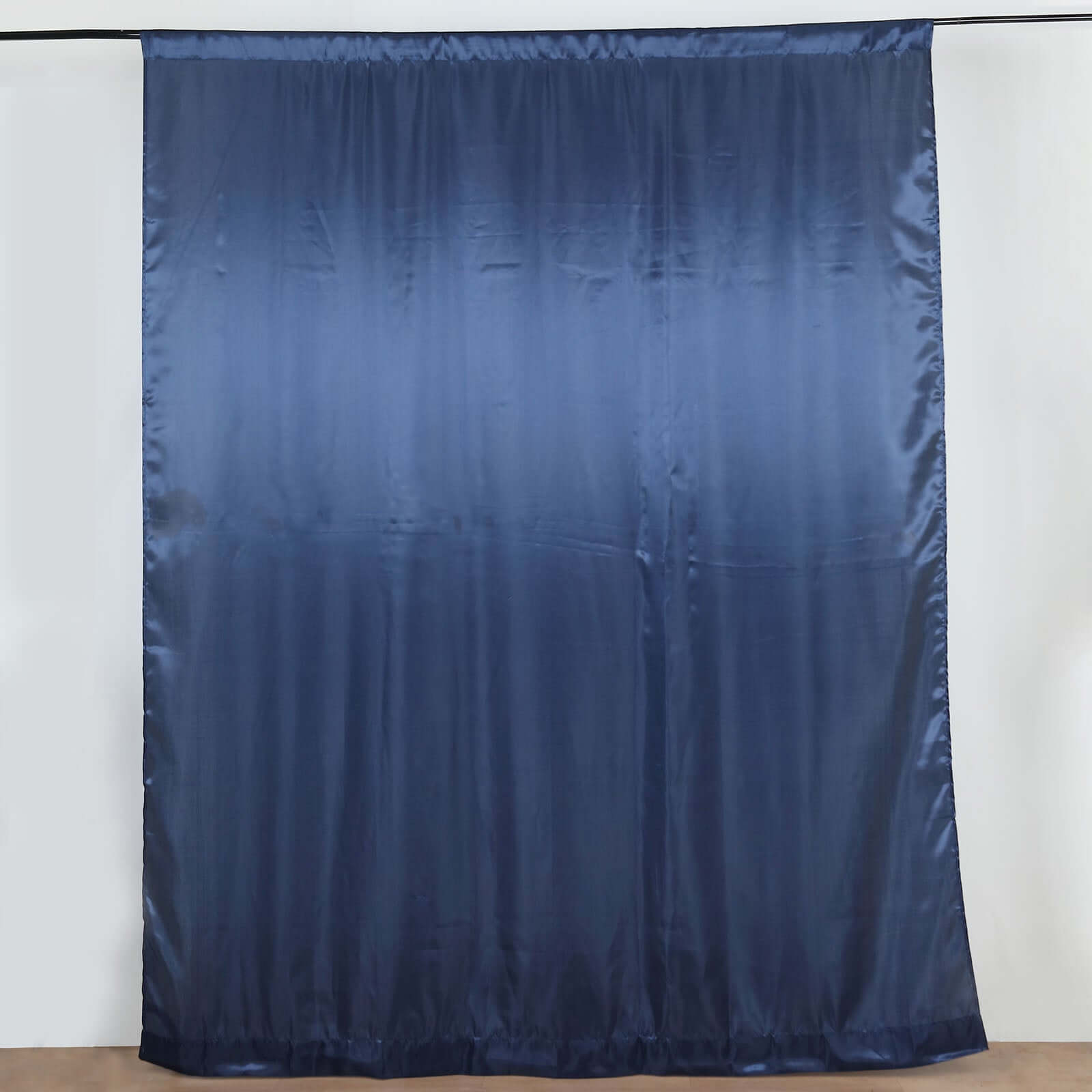 8ftx10ft Navy Blue Satin Event Curtain Drapes, Backdrop Event Panel
