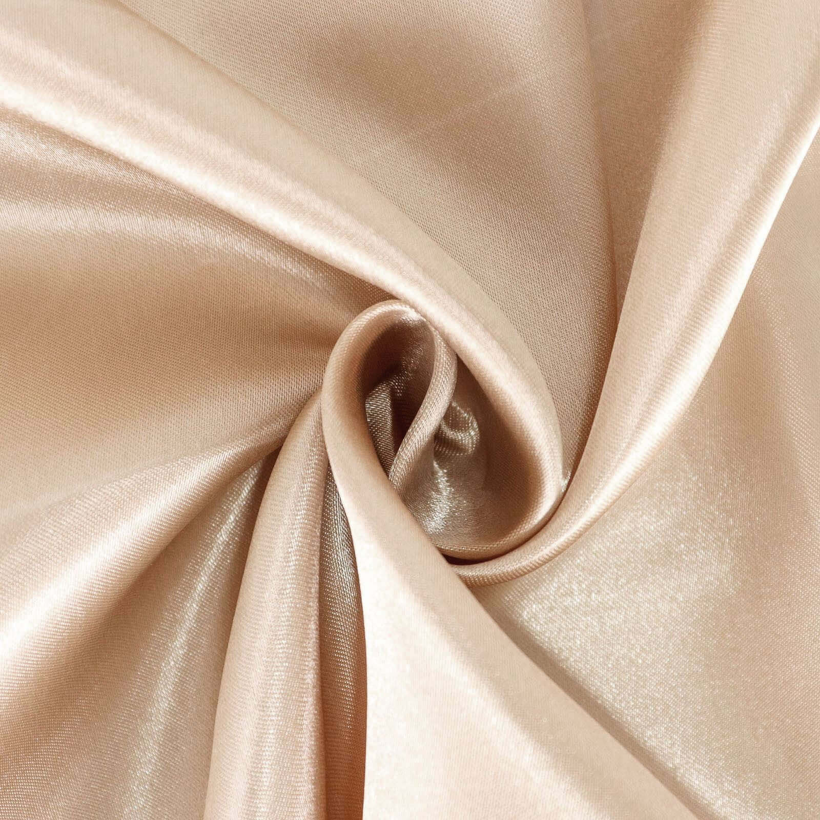 Satin Rectangular 90"x132" Tablecloth Nude Satin - Seamless Table Cover