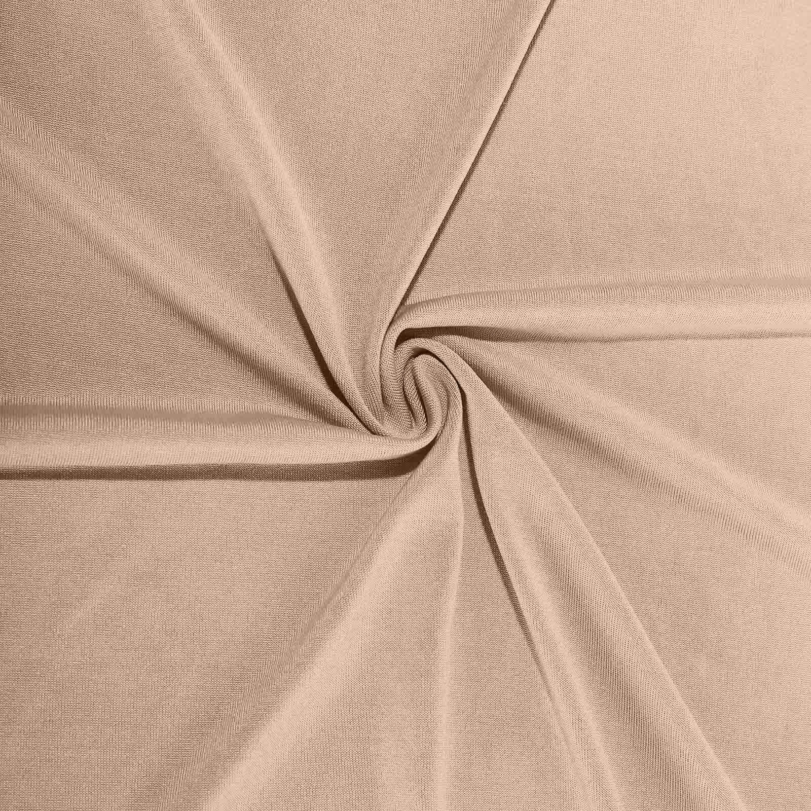 Spandex 24"-32" Round Cocktail Table Cover Nude - Easy to Maintain Stretch Fitted Highboy Tablecloth