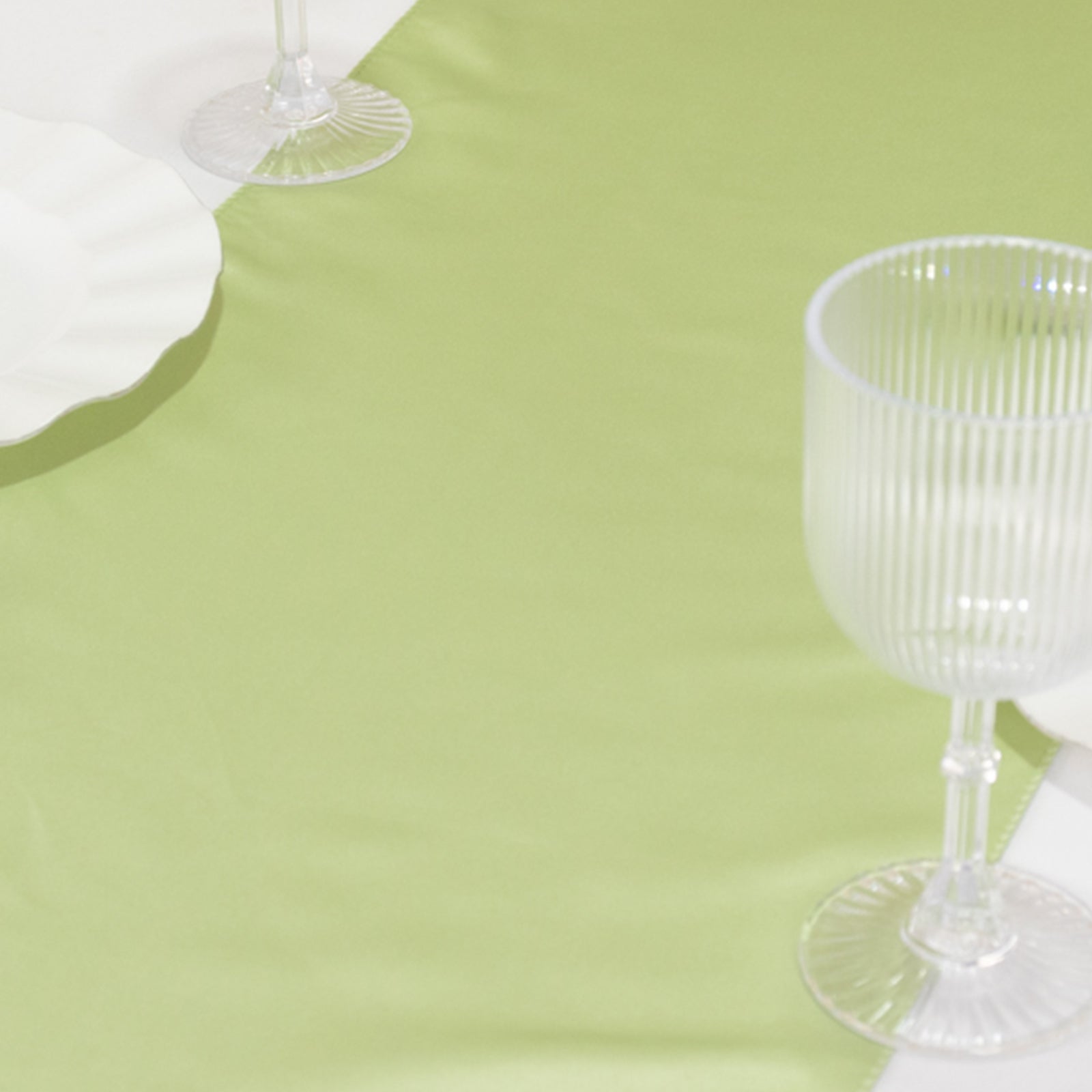 Lamour Satin 12"x108" Table Runner Sage Green - Smooth & Lustrous Finish