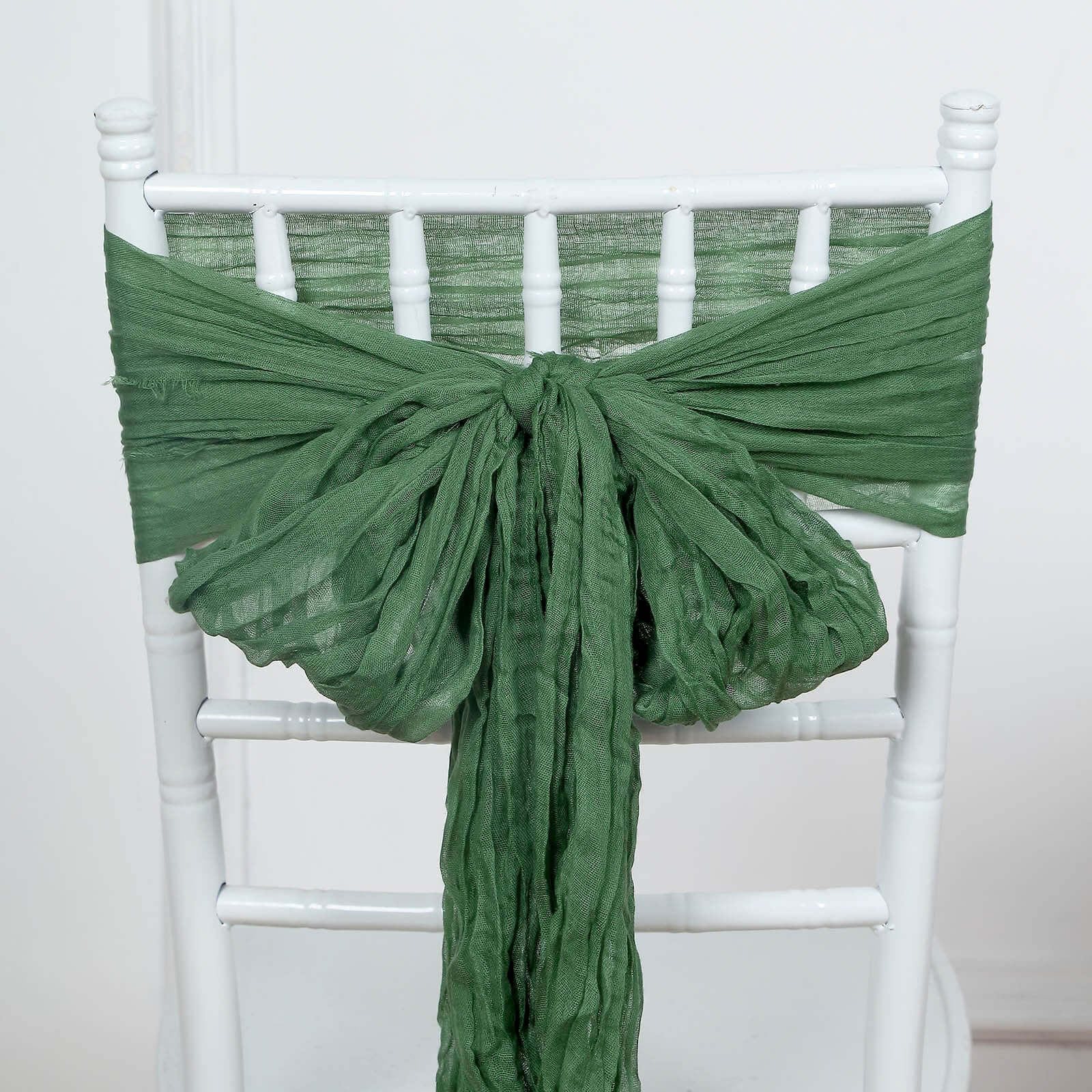 5 Pack Cheesecloth Gauze 16"x88" Chair Sashes Olive Green - Boho Chair Decorations
