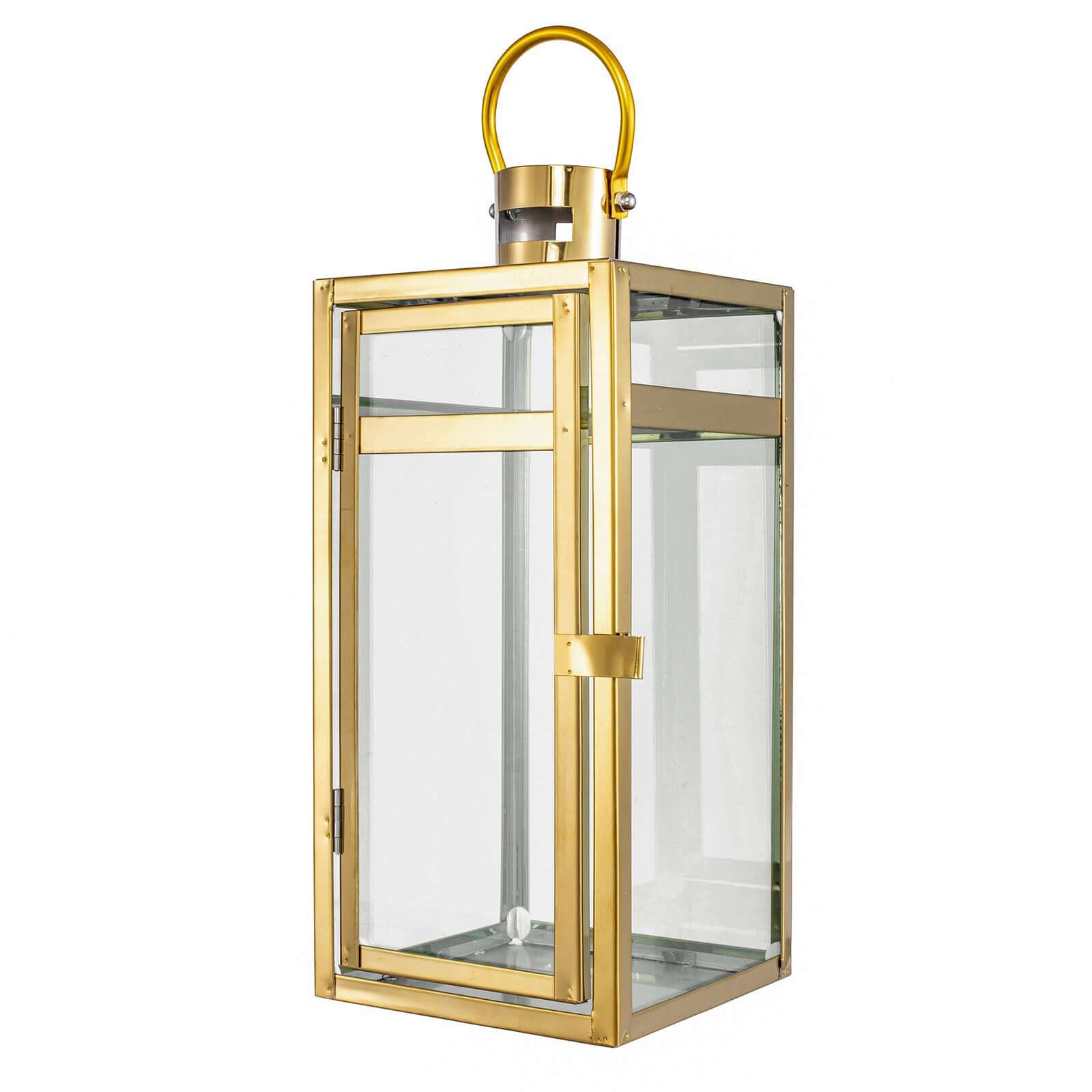 Stainless Steel Candle Lantern Vintage Top Design Gold - Outdoor Metal Patio Lantern Centerpiece 12"