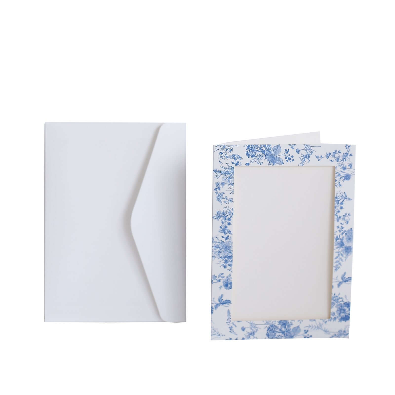 25-Pack Thank You Cards White Blue French Toile Design with Envelopes - Picture Insert Invitation Cards for Parties & Milestones 3.5"x5.5"