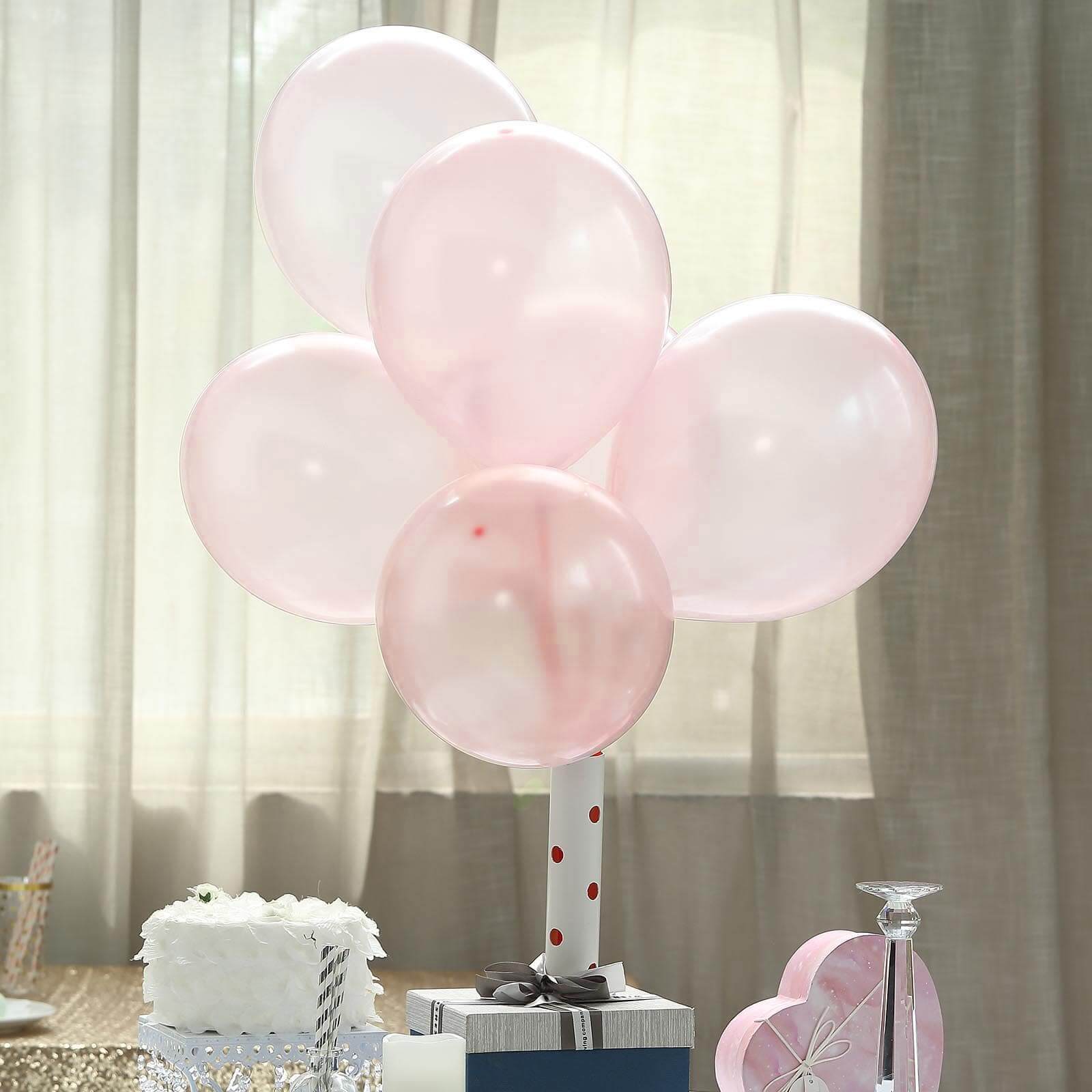25 Pack 12" Shiny Pearl Blush Latex Helium, Air or Water Balloons