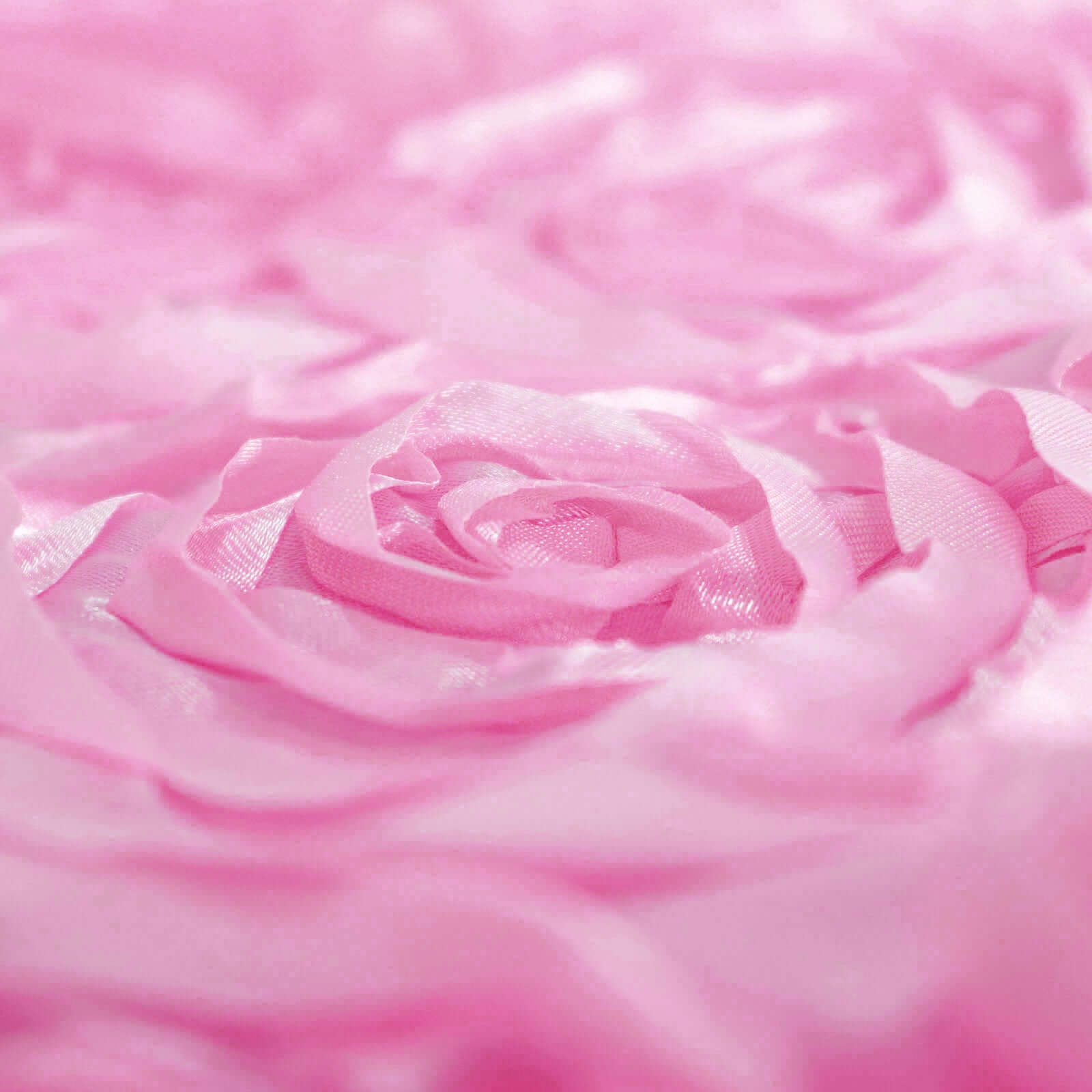 Satin 72"x72" Table Overlay Square Tablecloth Pink - 3D Rosette Table Cover