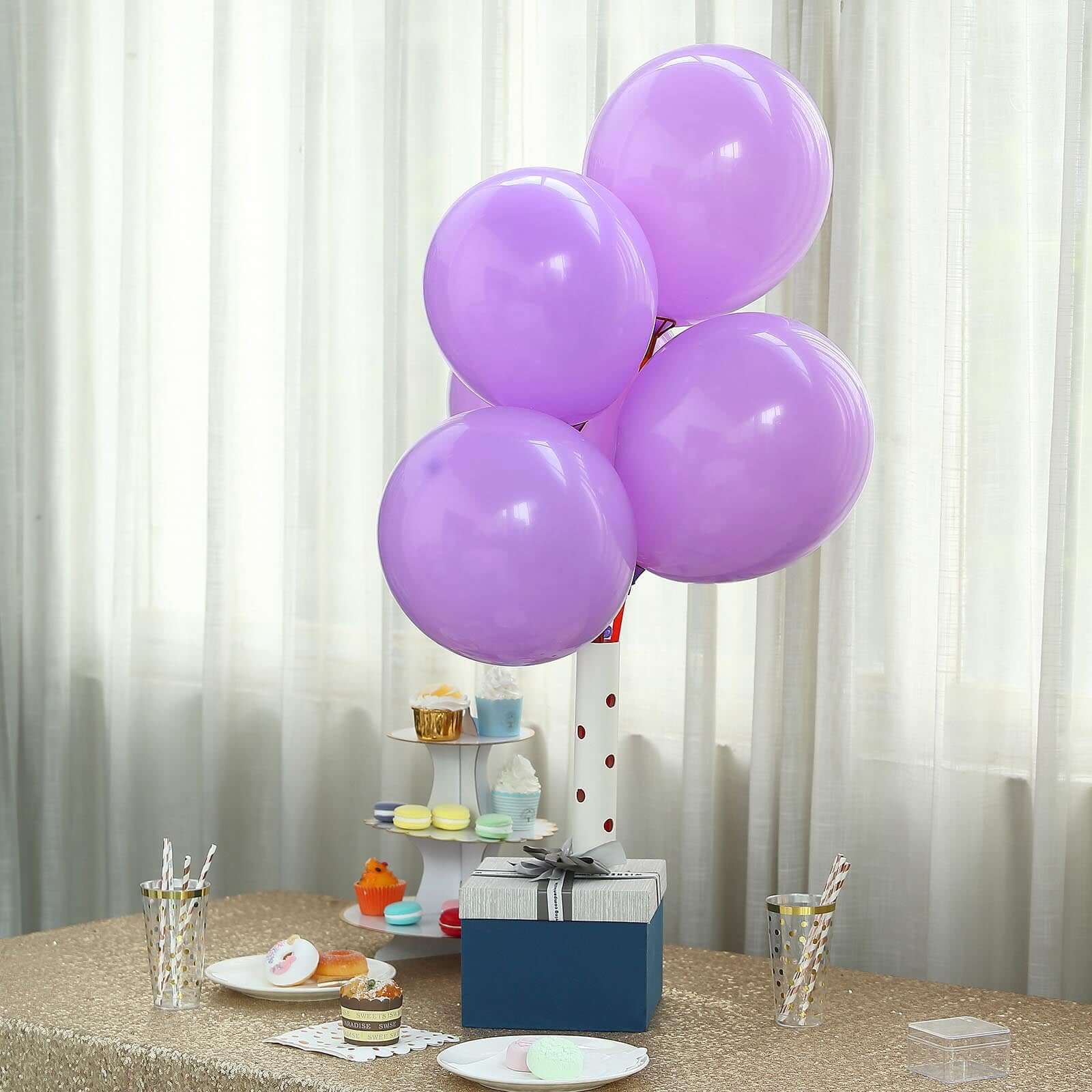 25 Pack 12" Matte Pastel Purple Helium or Air Latex Party Balloons