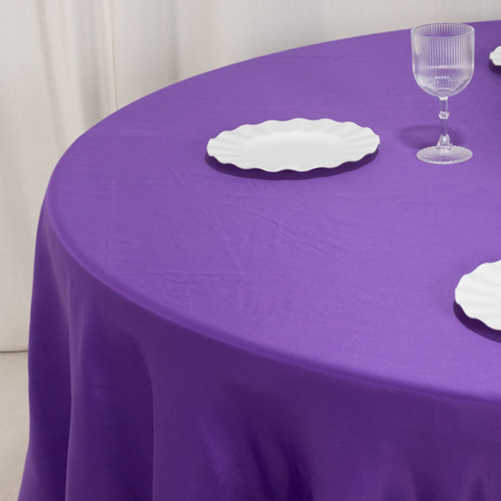 Lamour Satin 108" Round Tablecloth Purple - Durable & Silk-Like Table Cover