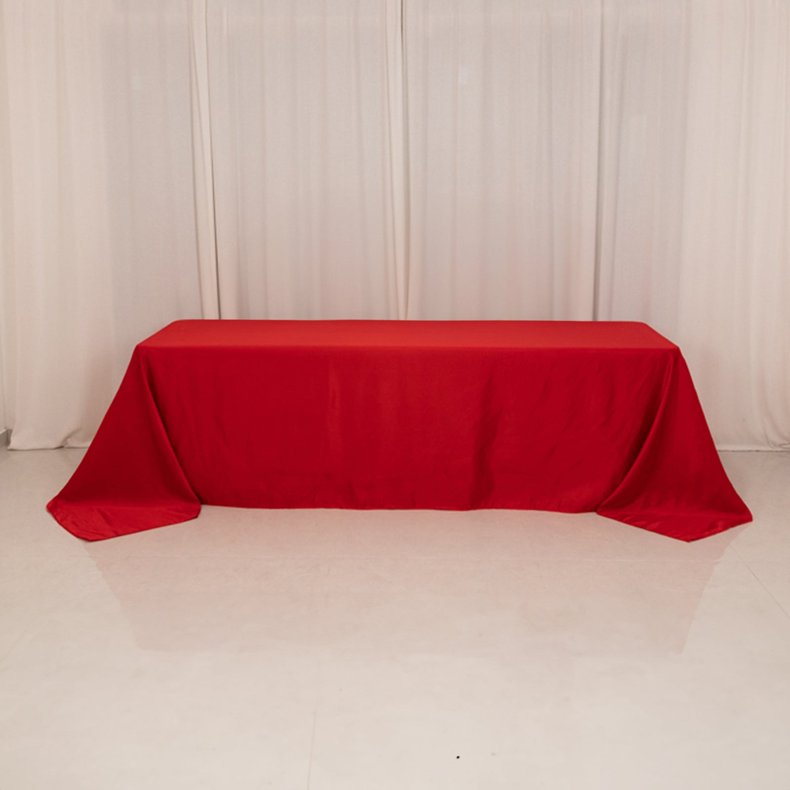 Lamour Satin 90"x156" Rectangle Tablecloth Red - Luxurious, Soft Seamless Table Cover