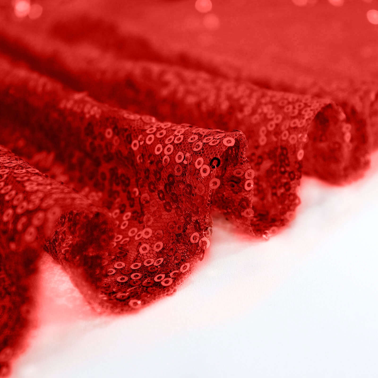 Sequin 120" Round Tablecloth Red - Seamless Glittering Table Cover