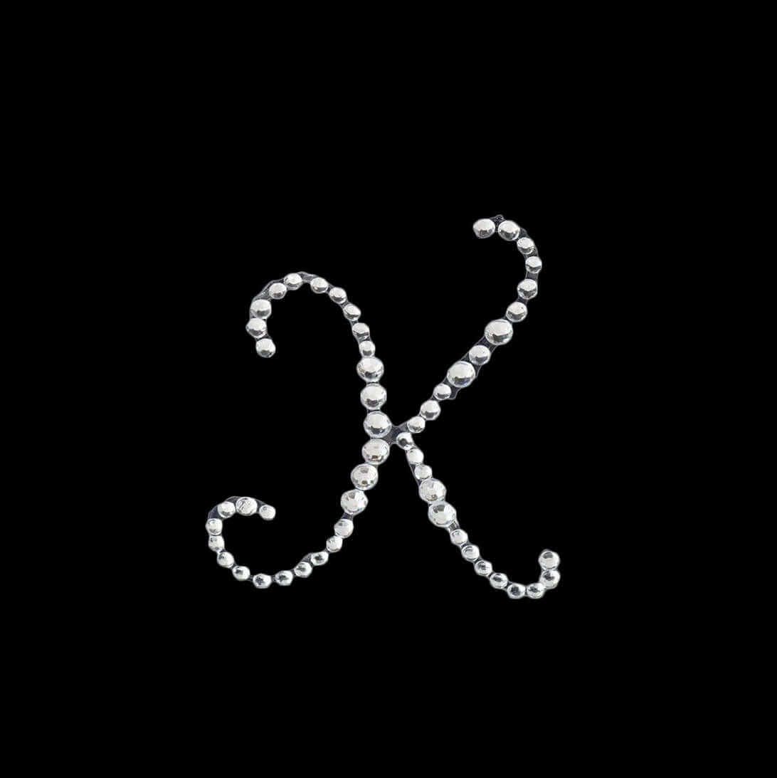 12 Pack 1.5" Clear Rhinestone Monogram Letter Jewel Sticker Self Adhesive DIY Diamond Decor - K