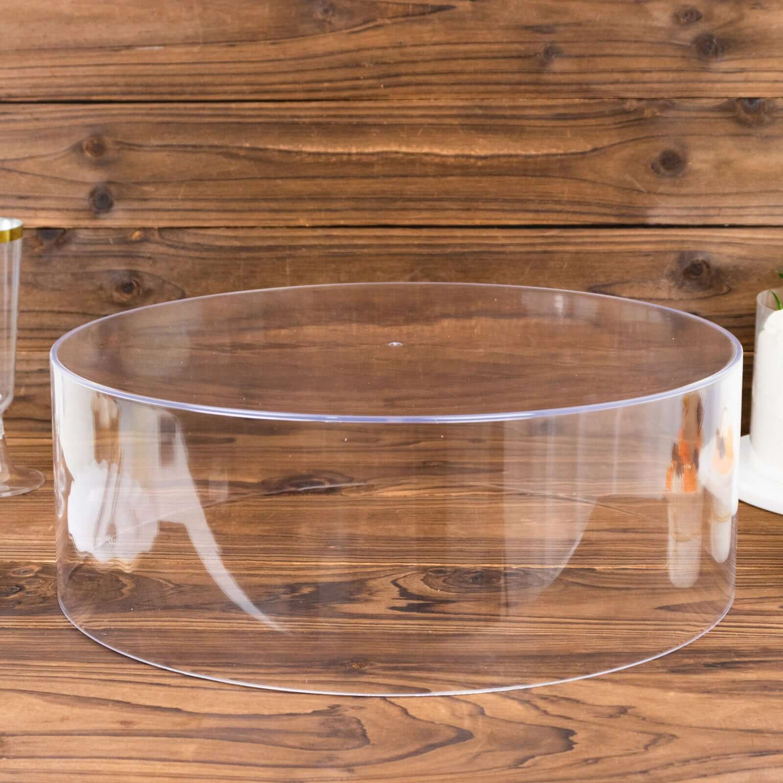 Acrylic Cake Stand Display Box Transparent Clear 14" Round - Versatile Pedestal Riser for Events