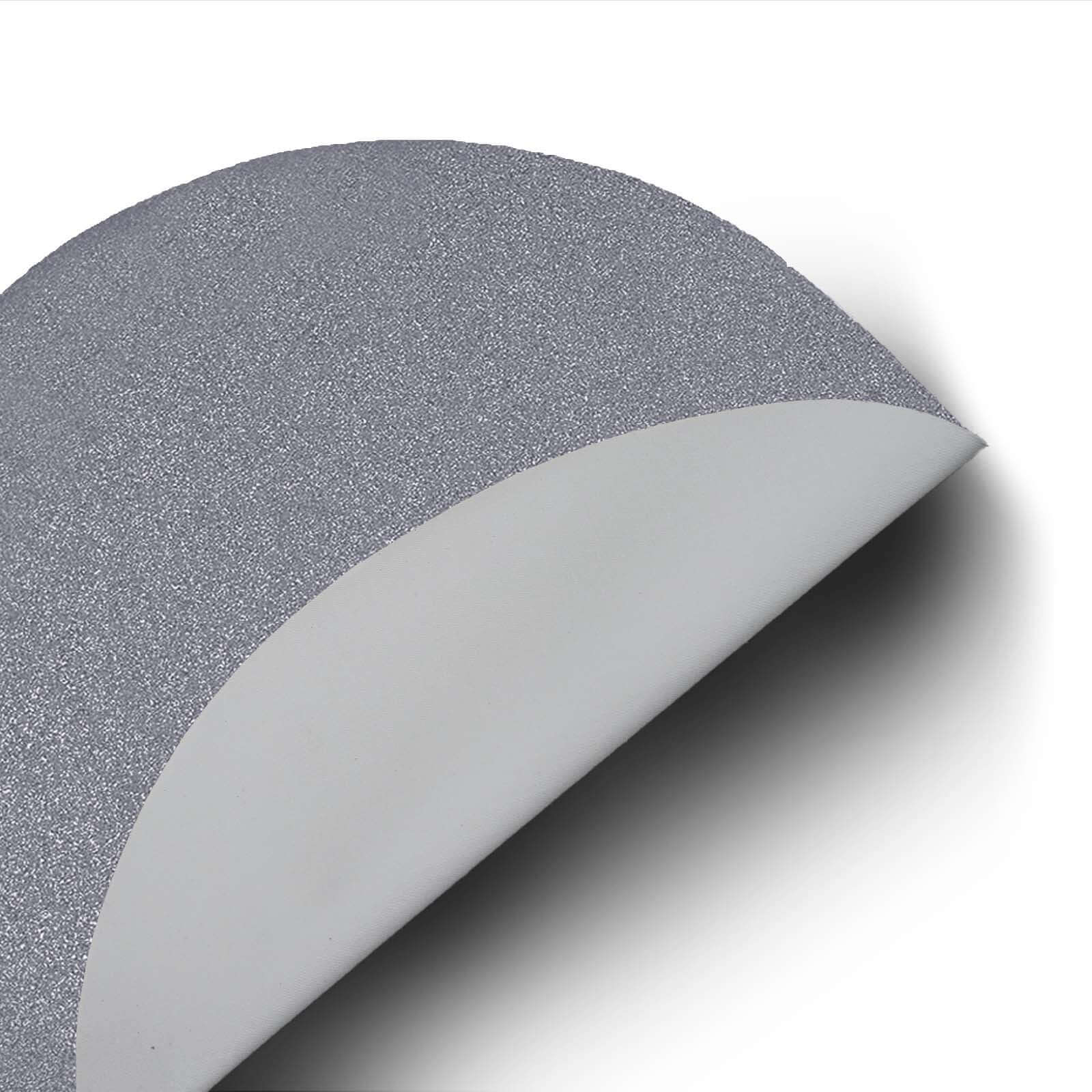 6-Pack Placemats Glitter Design Charcoal Gray Sparkle Round - Non-Slip Decorative Dining Table Mats 13"