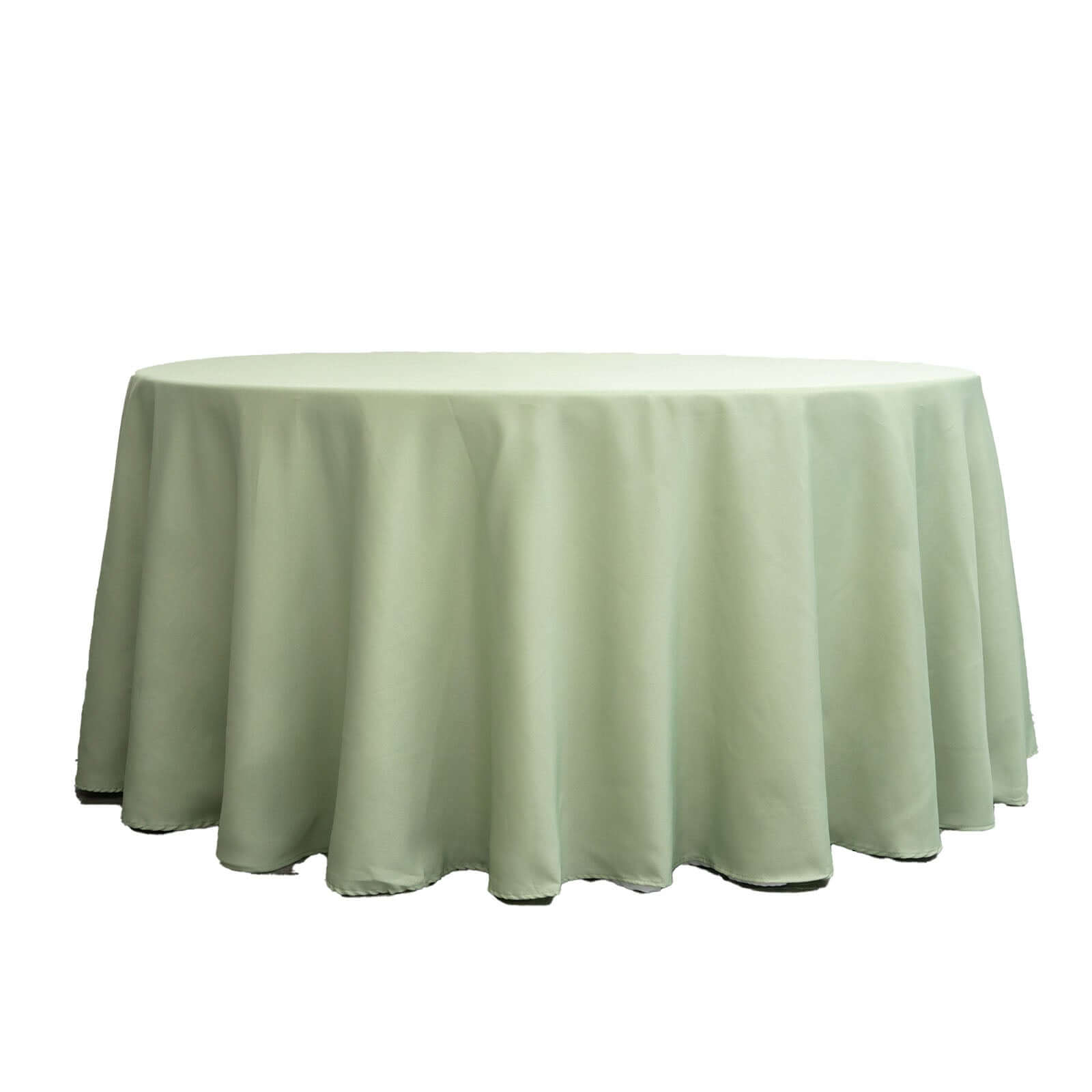 Polyester 120" Round Tablecloth Sage Green - Seamless Wrinkle-Resistant Table Cover