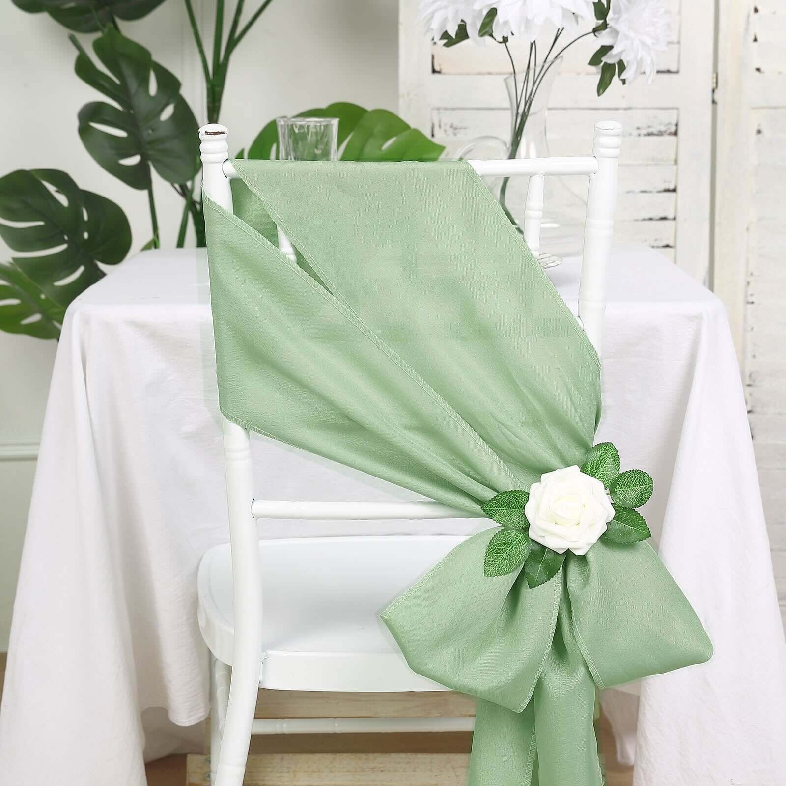 5 Pack Polyester Chair Sashes Sage Green 6"x108"