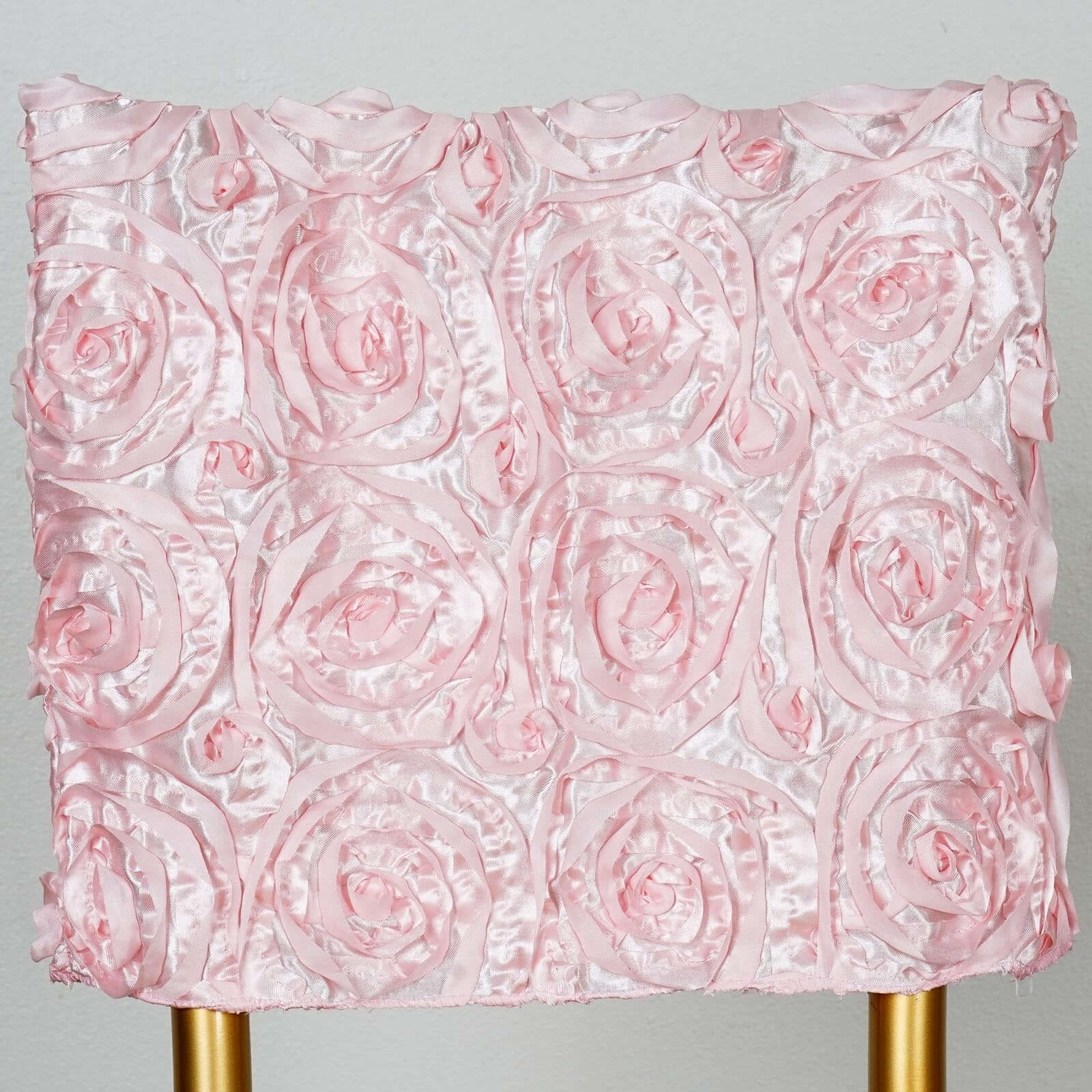 Satin 16" Chair Caps with Rosette Design for Chiavari Chairs Blush - Exquisite Chair Back Cover for Weddings & Parties