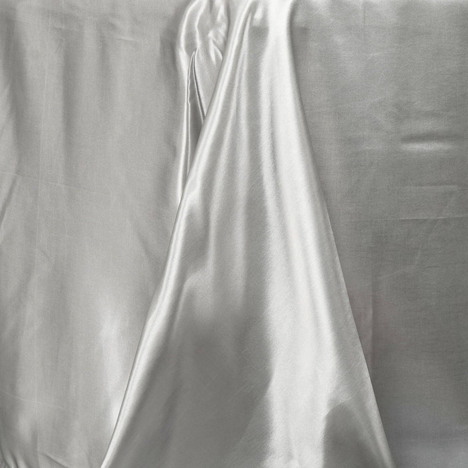 Satin Rectangular 90"x156" Tablecloth Silver - Seamless Table Cover