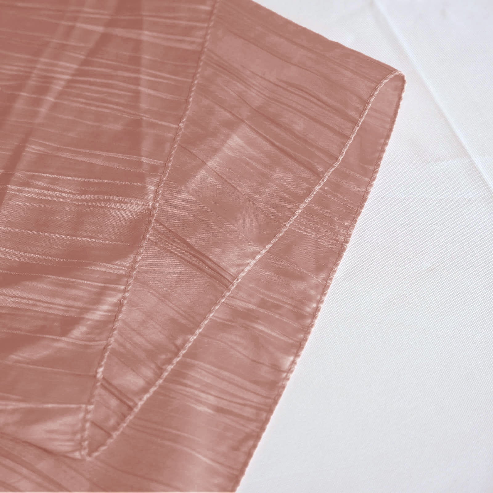 Taffeta 60"x102" Rectangle Tablecloth Dusty Rose - Accordion Crinkle Table Cover