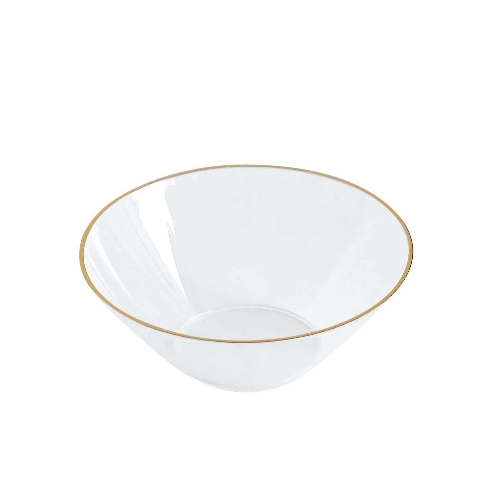24-Pack Heavy Duty Plastic Ice Cream Bowls Clear Premium Gold Rim - Perfect for Celebrations 7oz