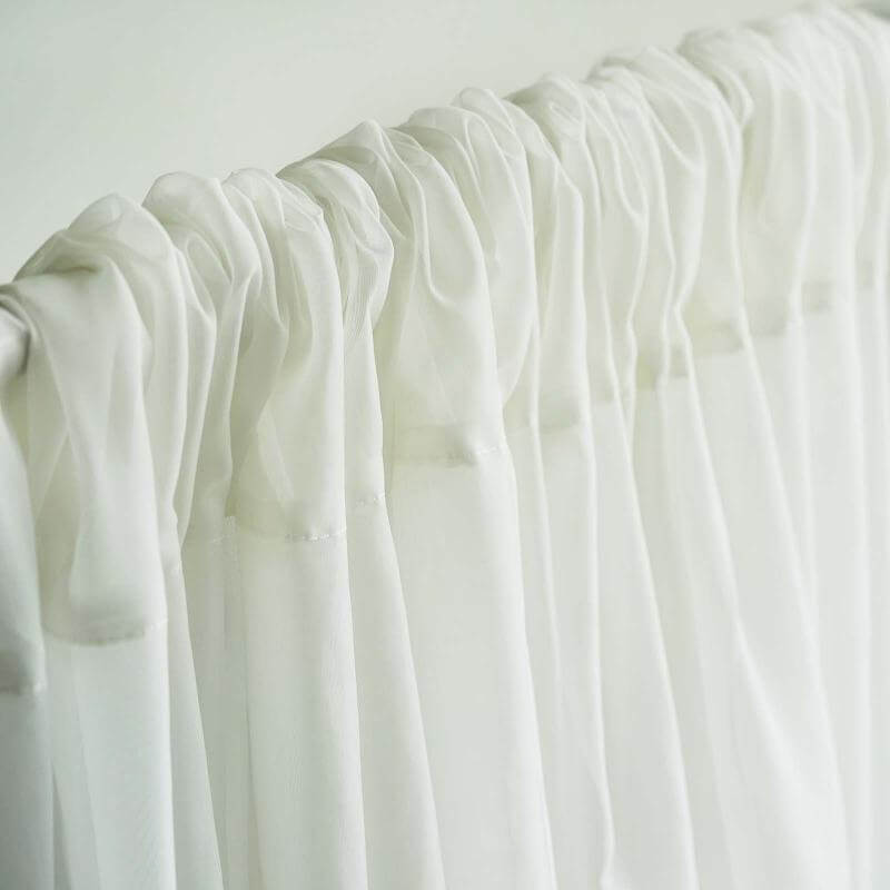 2 Pack Ivory Sheer Chiffon Event Curtain Drapes, Durable Flame Resistant Premium Organza Backdrop Event Panels With Rod Pockets - 10ftx10ft