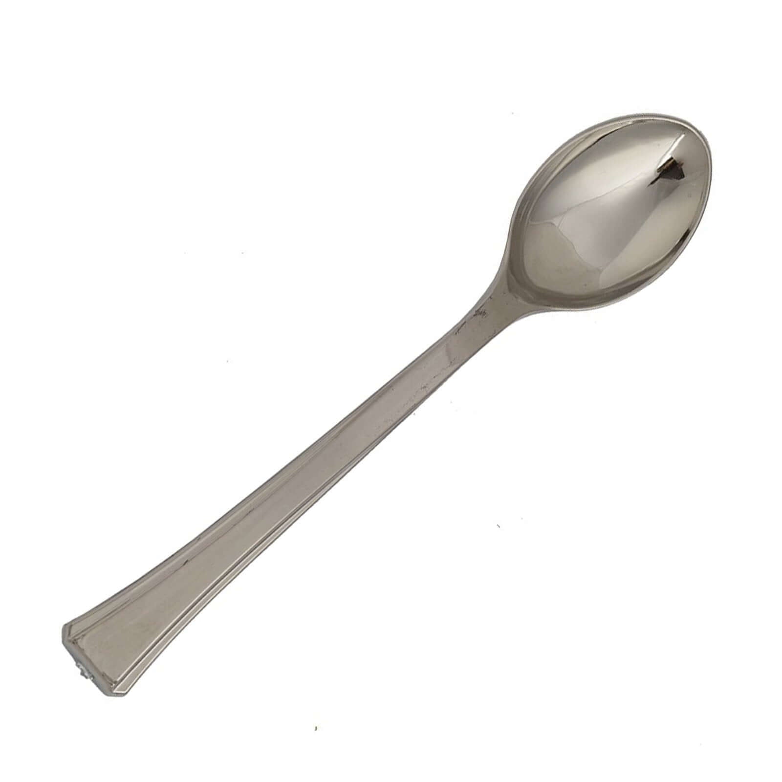 36-Pack Dessert Spoons Mini Heavy Duty Design Silver - Plastic Disposable Utensils for Catering and Gatherings 4"