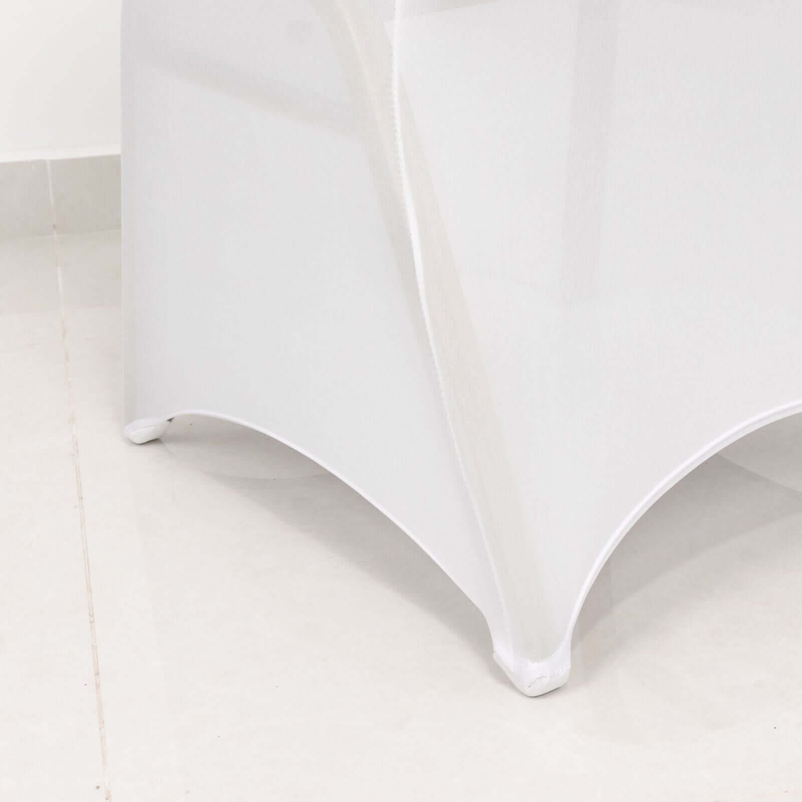 Spandex Chair Cover with White Rhinestone Buckled Sash Band Blush - Stylish Stretch Fitted Slipcover for Banquets & Events