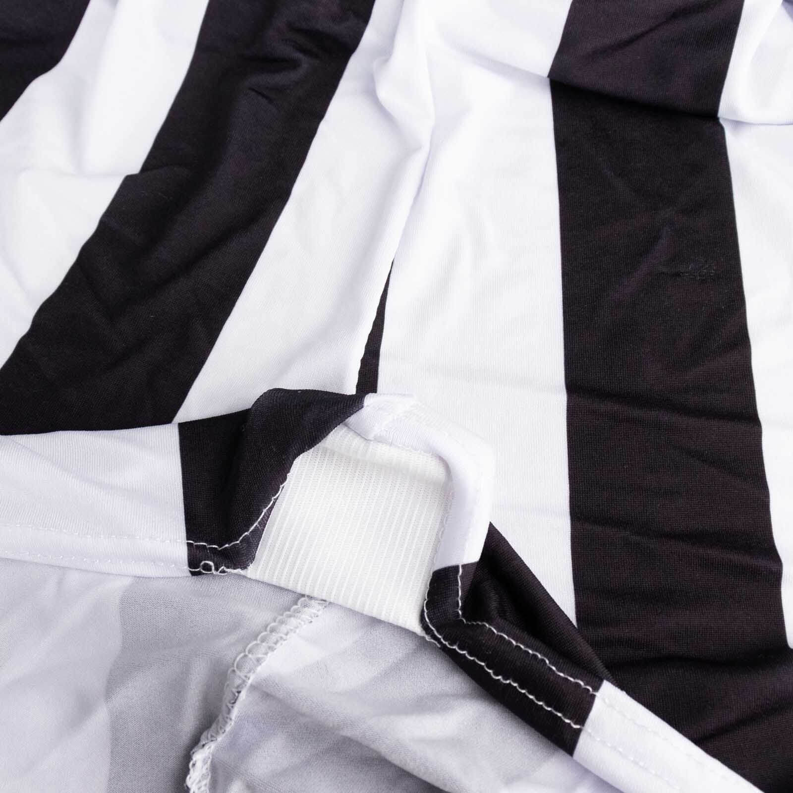 Spandex 32" Fitted Round Cocktail Table Cover Black/White Striped - Easy to Maintain Stretch Tablecloth