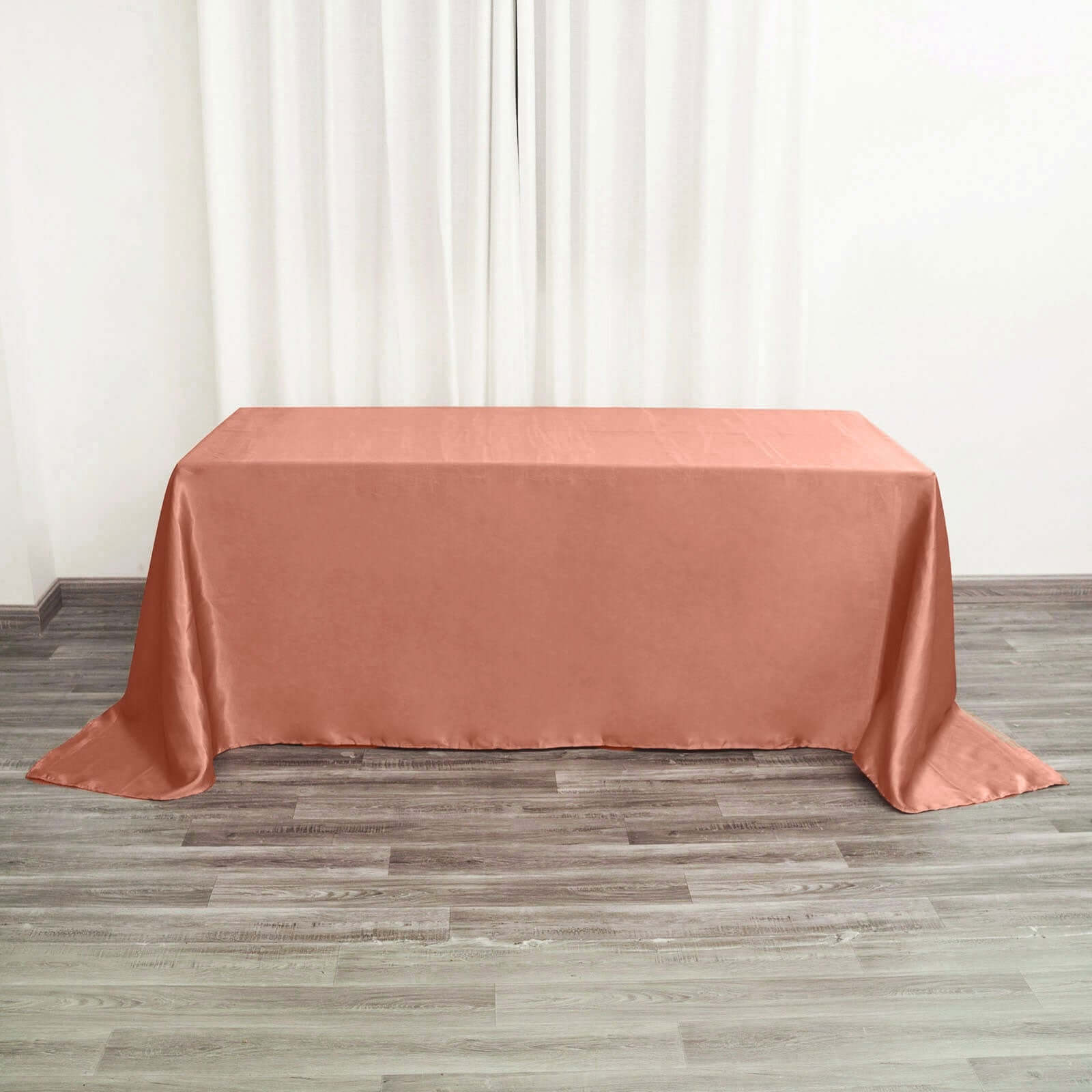 Satin Rectangular 90"x132" Tablecloth Terracotta (Rust) Satin - Seamless Table Cover