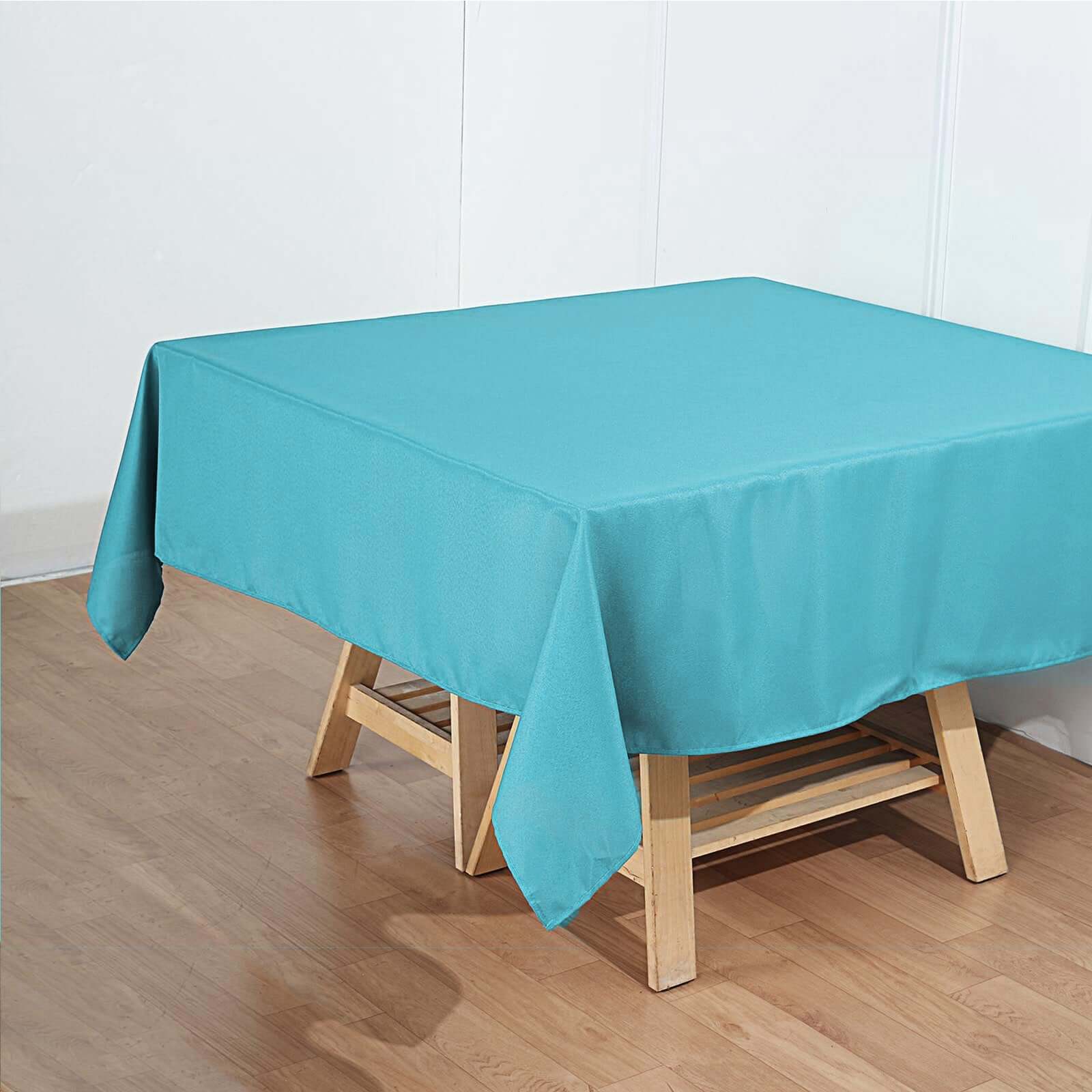 Polyester Square 70"x70" Tablecloth Turquoise - Wrinkle-Resistant & Durable Table Cover