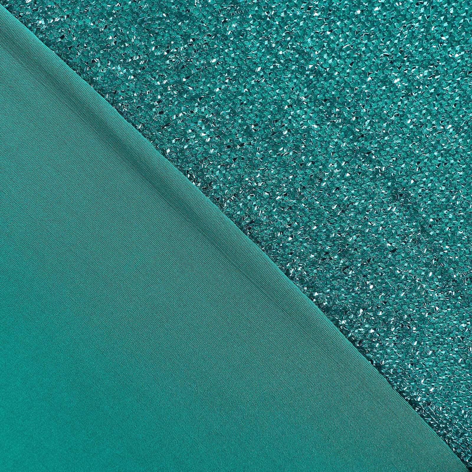 Stretch Spandex 72"x30" Rectangle Tablecloth Metallic Turquoise - Form-Fitting Table Cover