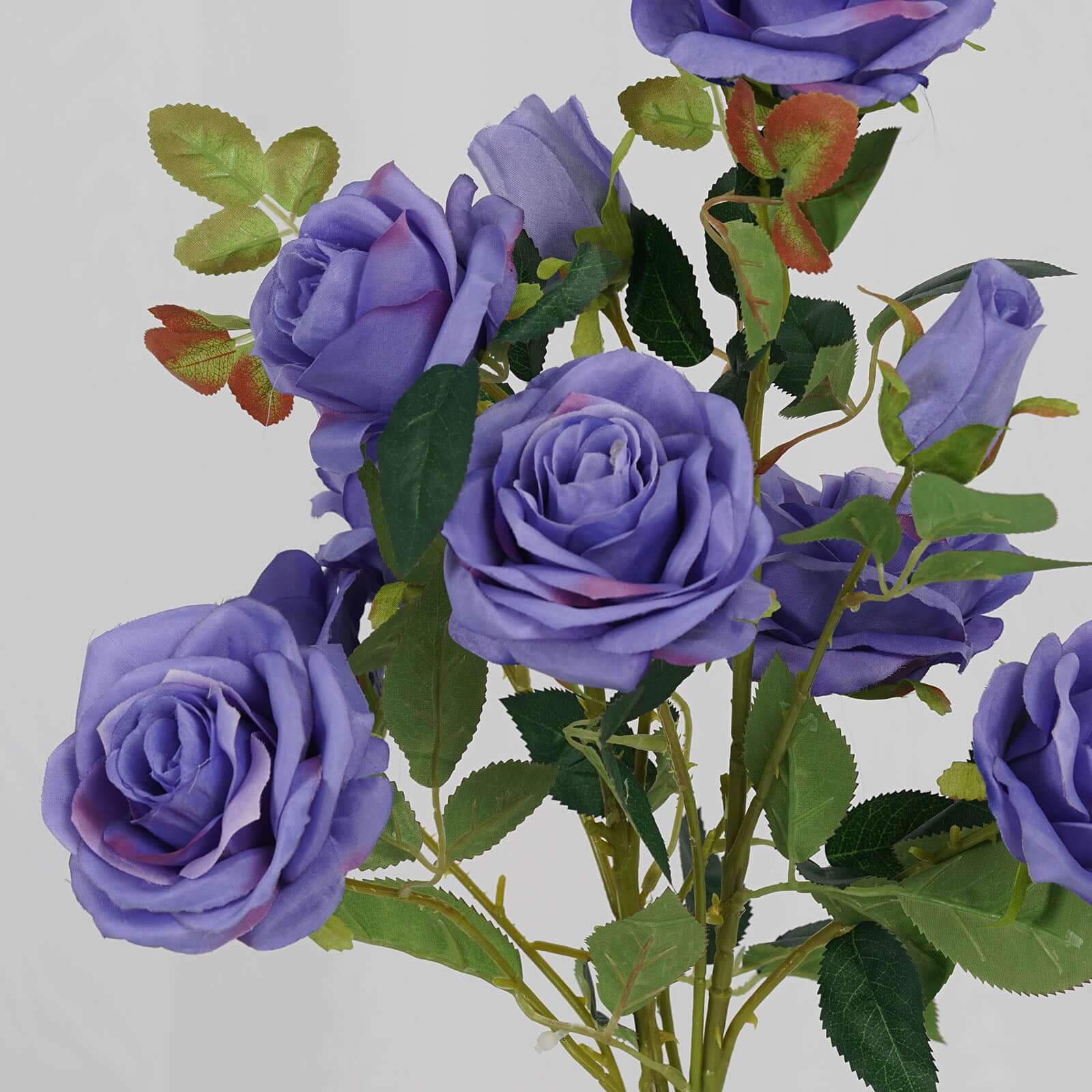 2 Bouquets 33" Tall Violet Artificial Silk Rose Flower Bush Stems