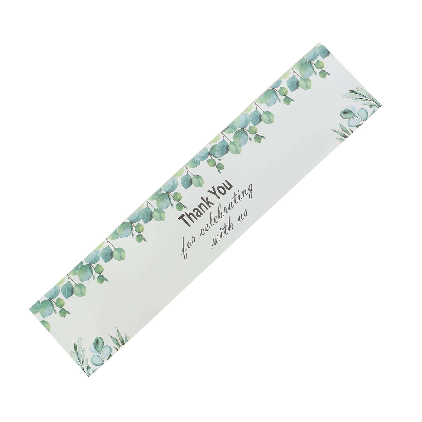 24 Pack White/Green Water Bottle Labels with Leaves Design "Thank You" Party Waterproof Bottle Stickers
