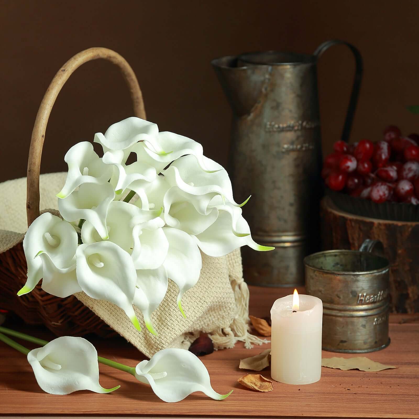 20 Stems 14" White Artificial Poly Foam Calla Lily Flowers