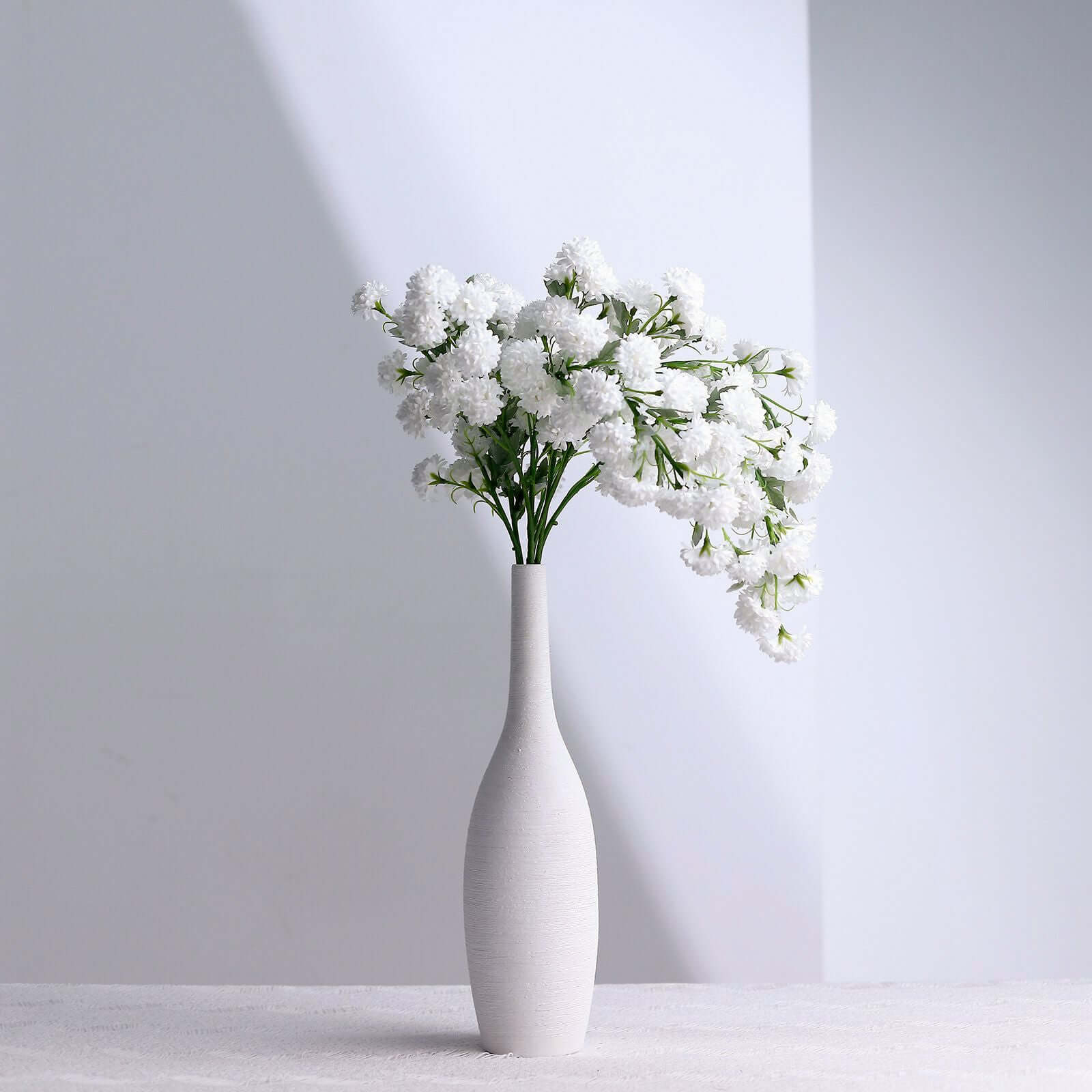 2 Bushes 33" White Artificial Silk Chrysanthemum Mum Flower Bouquets