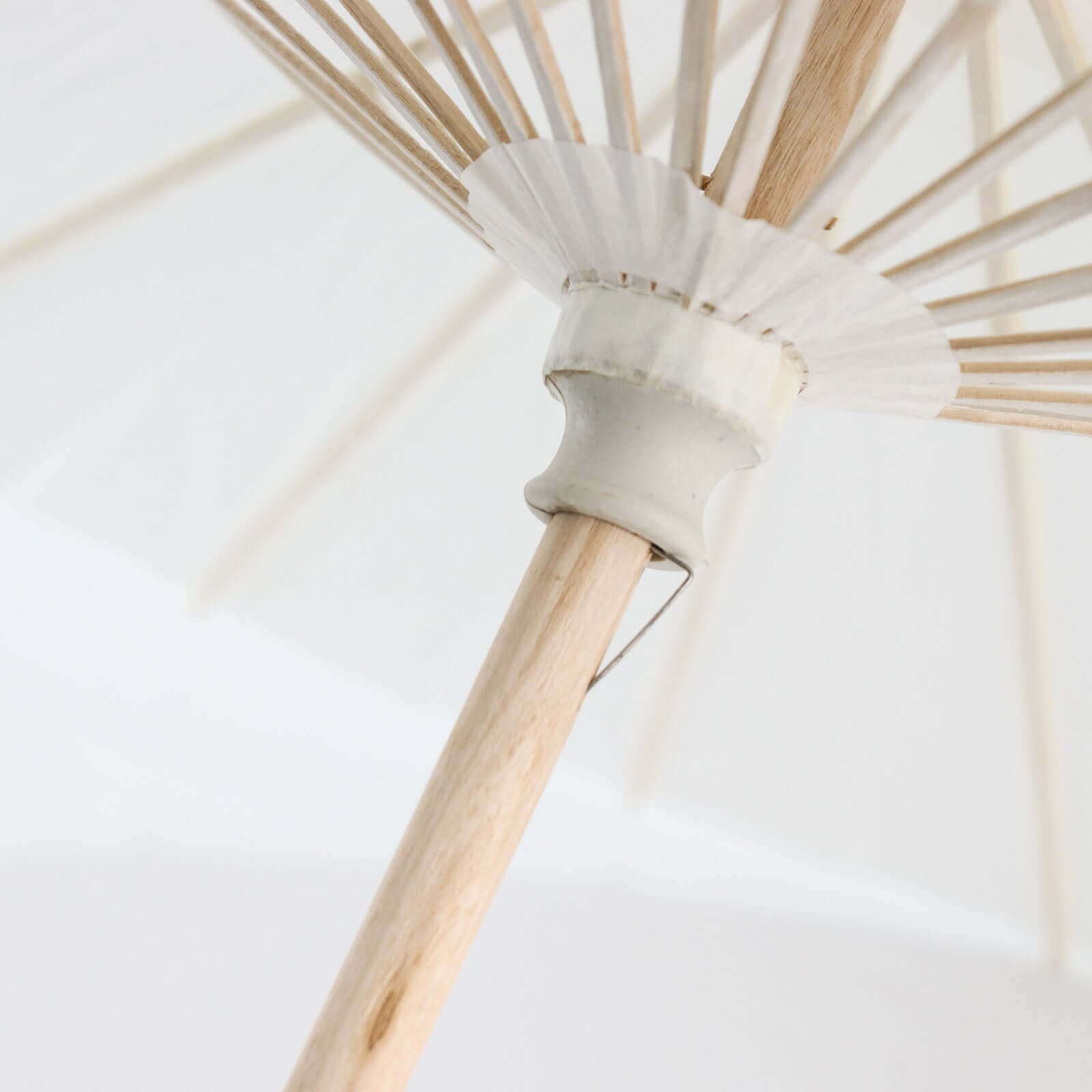 2-Pack Paper and Bamboo Parasol Umbrellas White - Perfect Bridal Shower Photo Props and Table Decorations 32"