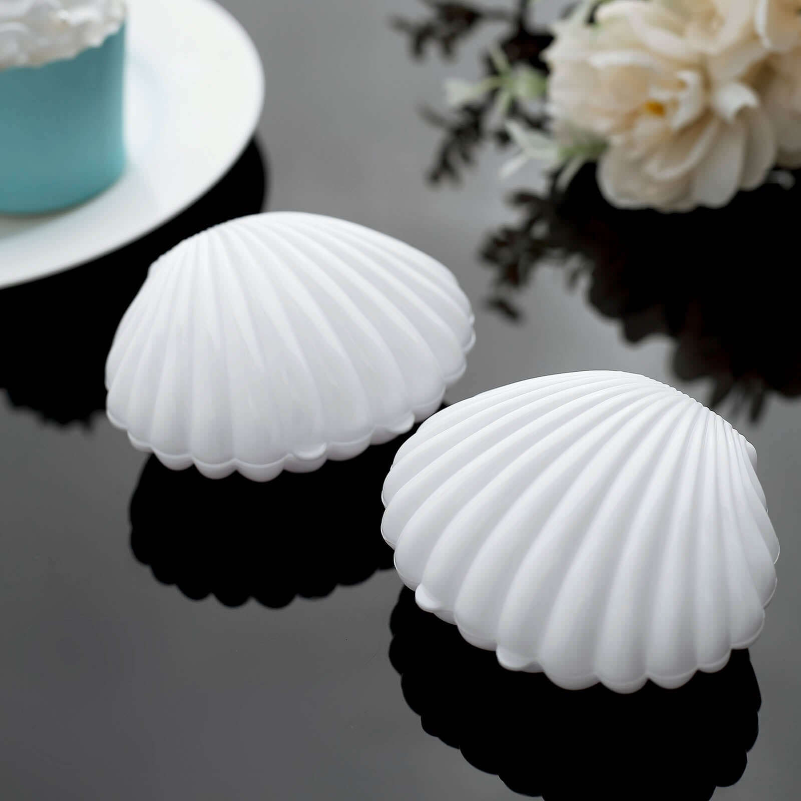 12-Pack Seashell Candy Container Gift Boxes White Beach Theme - Decorative Mini Favor Boxes for Jewelry 3.5"