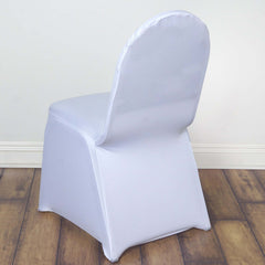 Spandex Chair Cover for Banquet Chairs White - Stylish Stretch 160GSM Fabric with Slip-On Slipcover for Sophisticated Gatherings