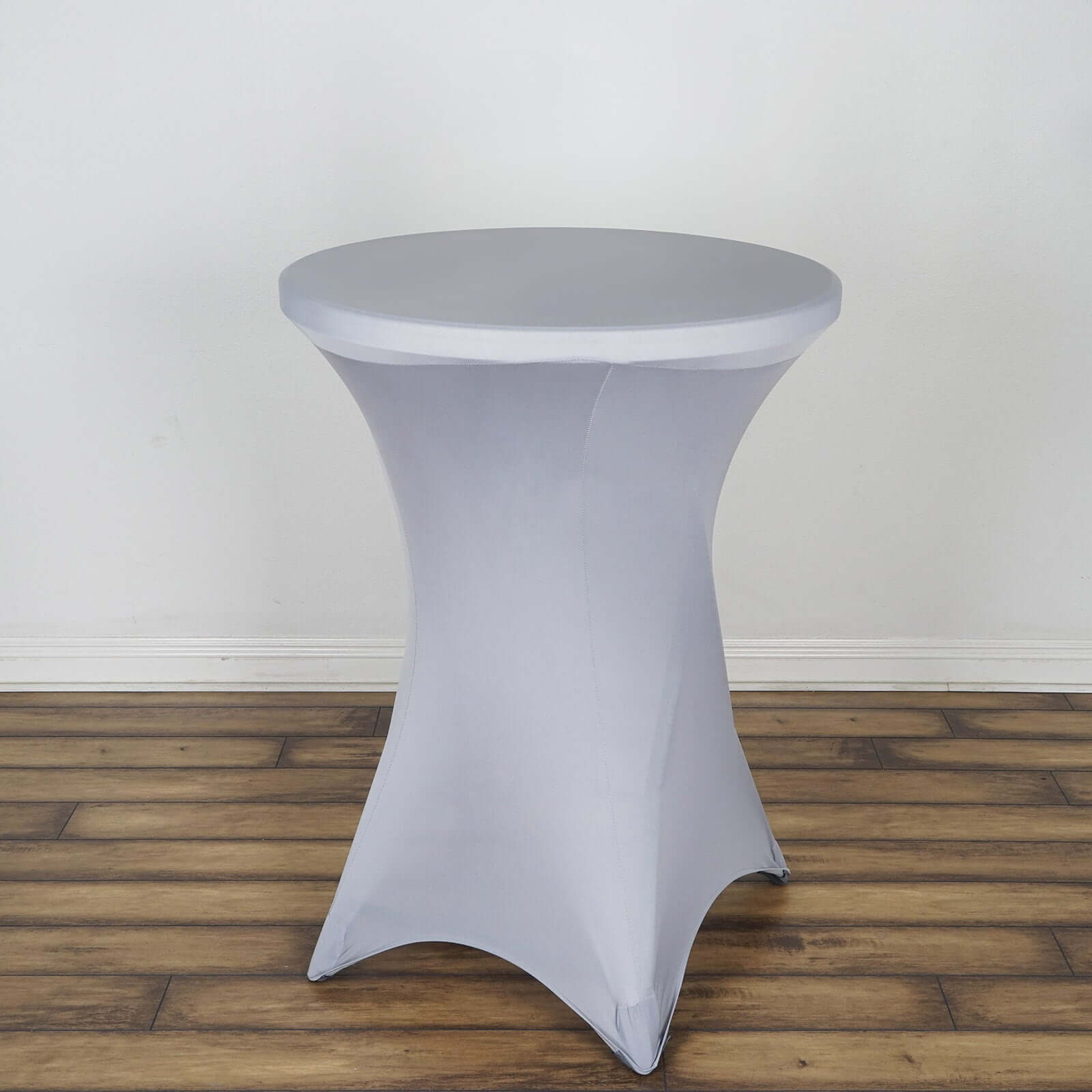 Spandex 24"-32" Round Cocktail Table Cover White - Easy to Maintain Stretch Fitted Highboy Tablecloth for Stylish Events