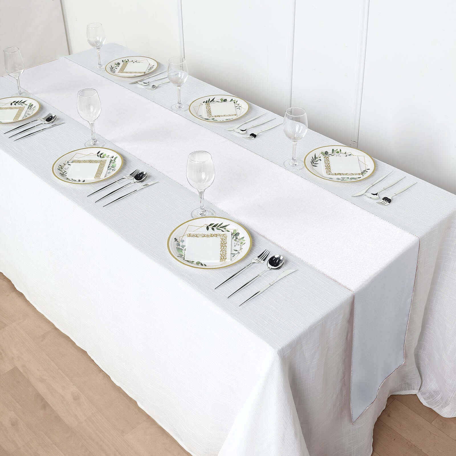 Polyester 12"x108" Table Runner White - Durable & Wrinkle-Resistant Table Decor for All Occasions