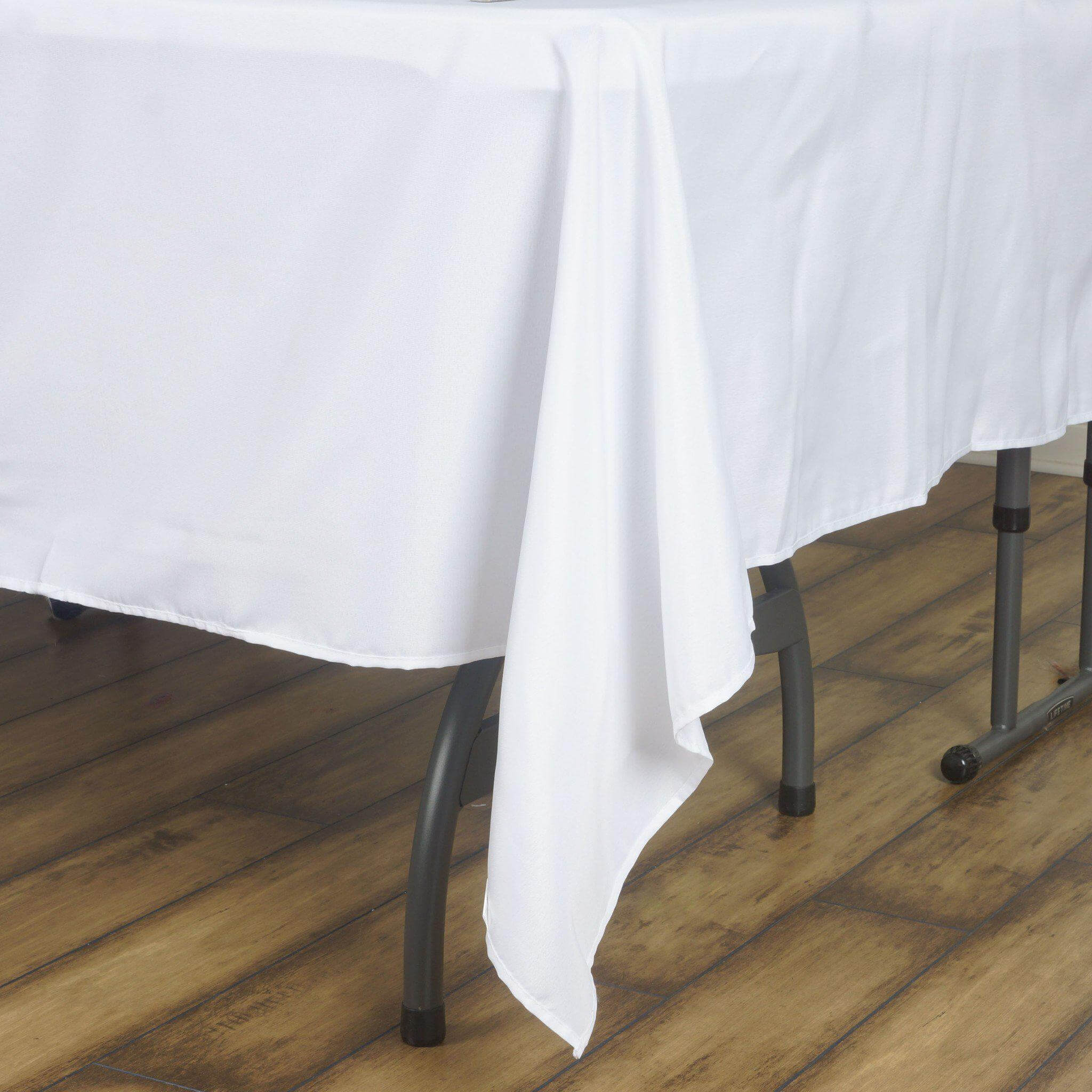 Polyester Square 70"x70" Tablecloth White - Wrinkle-Resistant & Durable Table Cover for Events