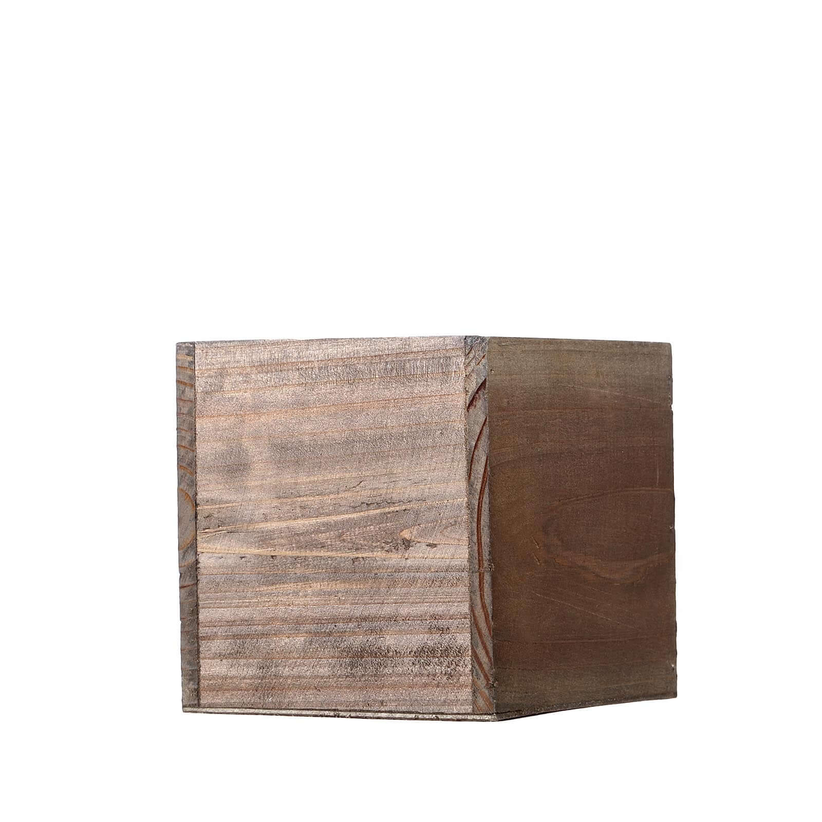 2 Pack 5" Natural Square Wood Planter Box Set With Removable Plastic Liners