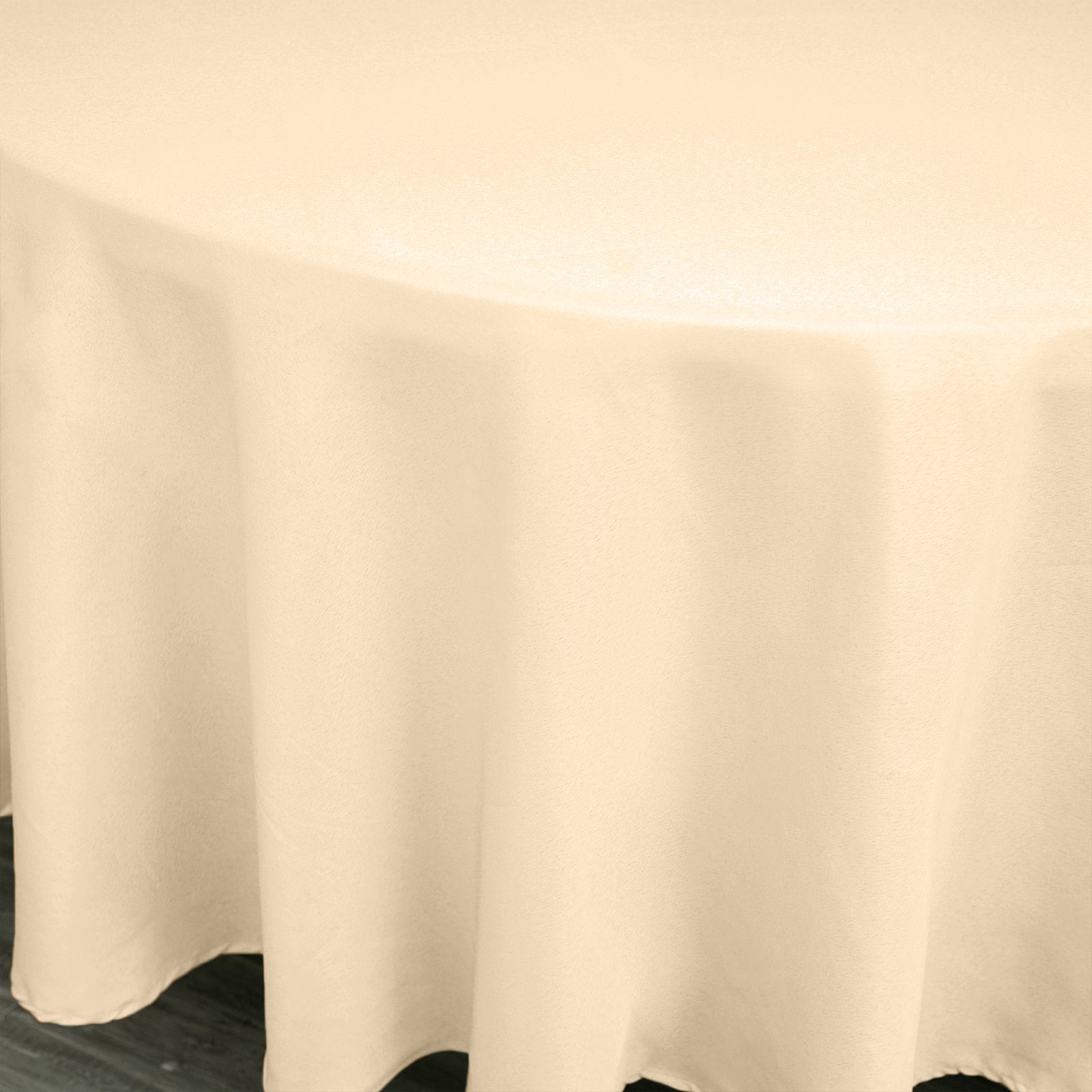 Polyester 108" Round Tablecloth Beige - Wrinkle-Resistant Table Cover