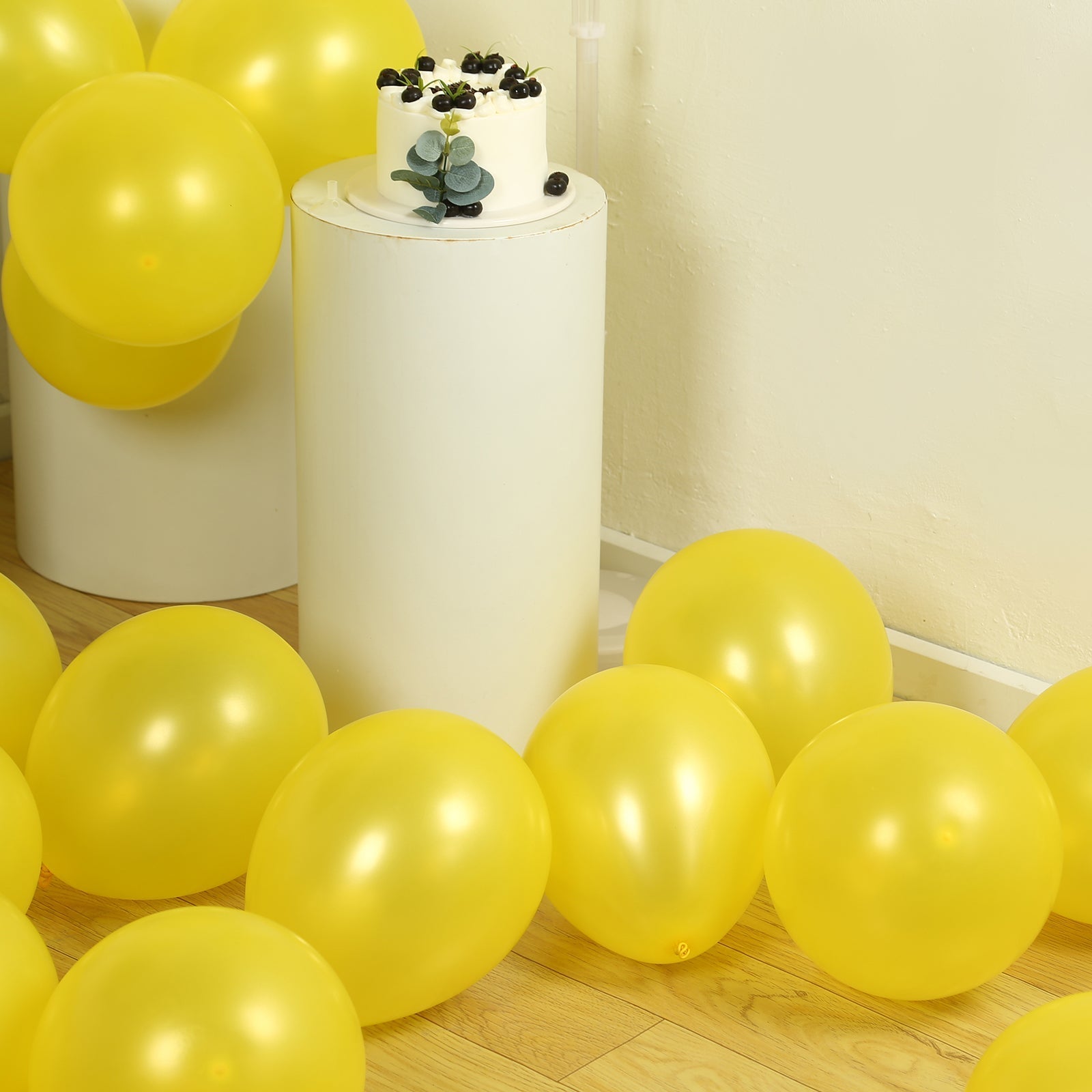 50 Pack Yellow Biodegradable Balloons, 12" Thickened Extra Strong Eco-friendly Latex Helium Party Balloons