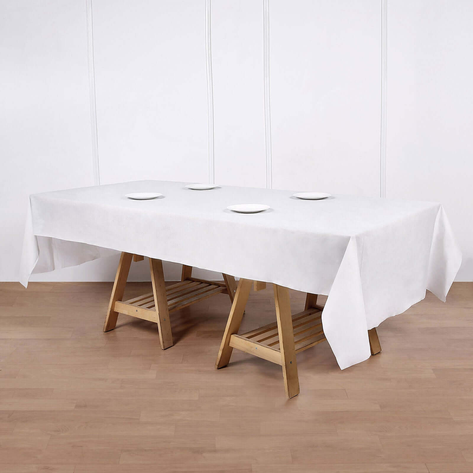 Paper Linen-Like Airlaid Tablecloth Rectangle White - Convenient Disposable Table Cover 50"x108"