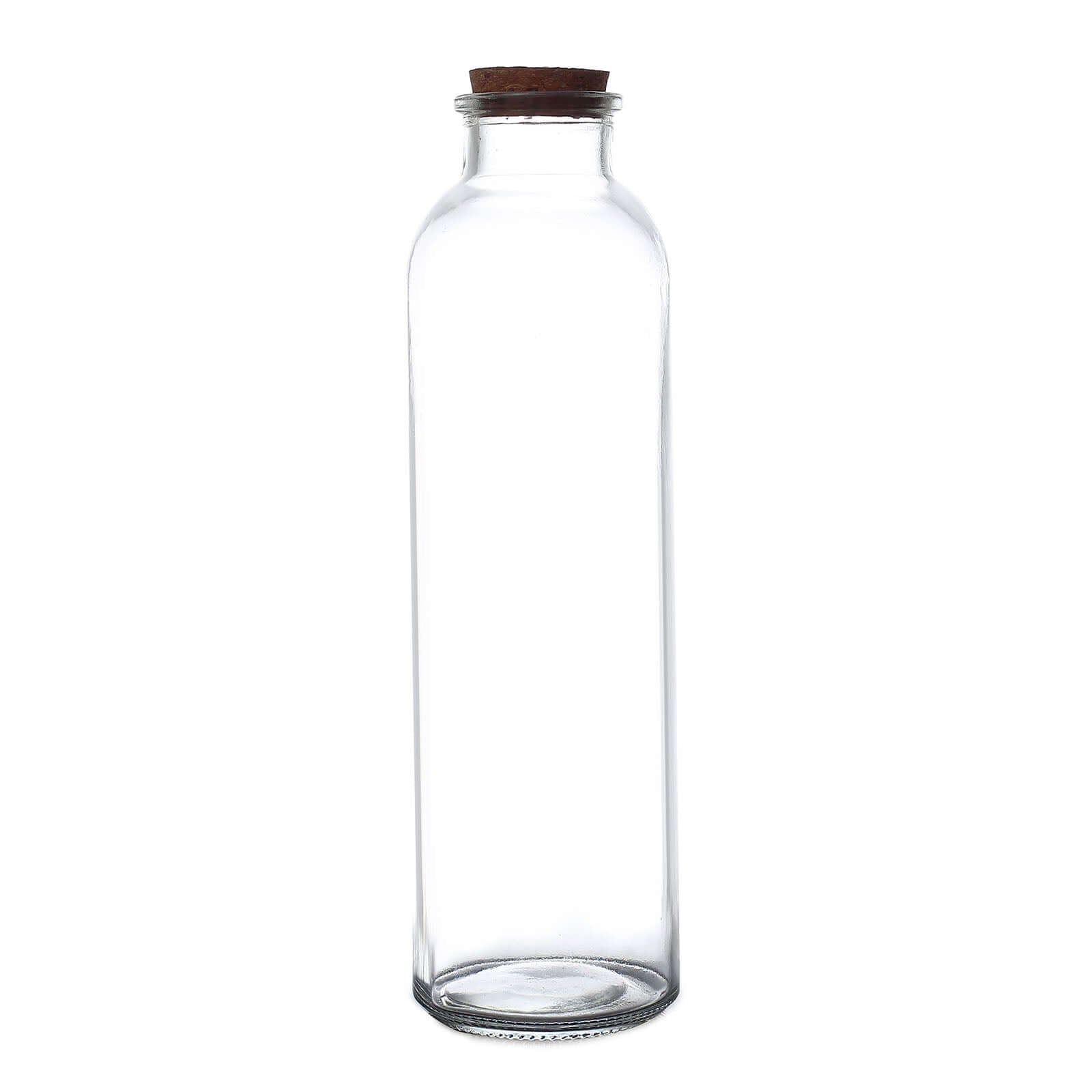 12-Pack Glass Storage Jars Round Design Clear with Cork Stoppers - Refillable Bottles for Kitchen & Organization 9" 16oz