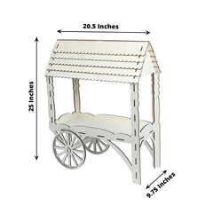 Mini Wooden Dessert Display Candy Cart Sweet Stall Design Natural - Tabletop Cupcake Stand 25"
