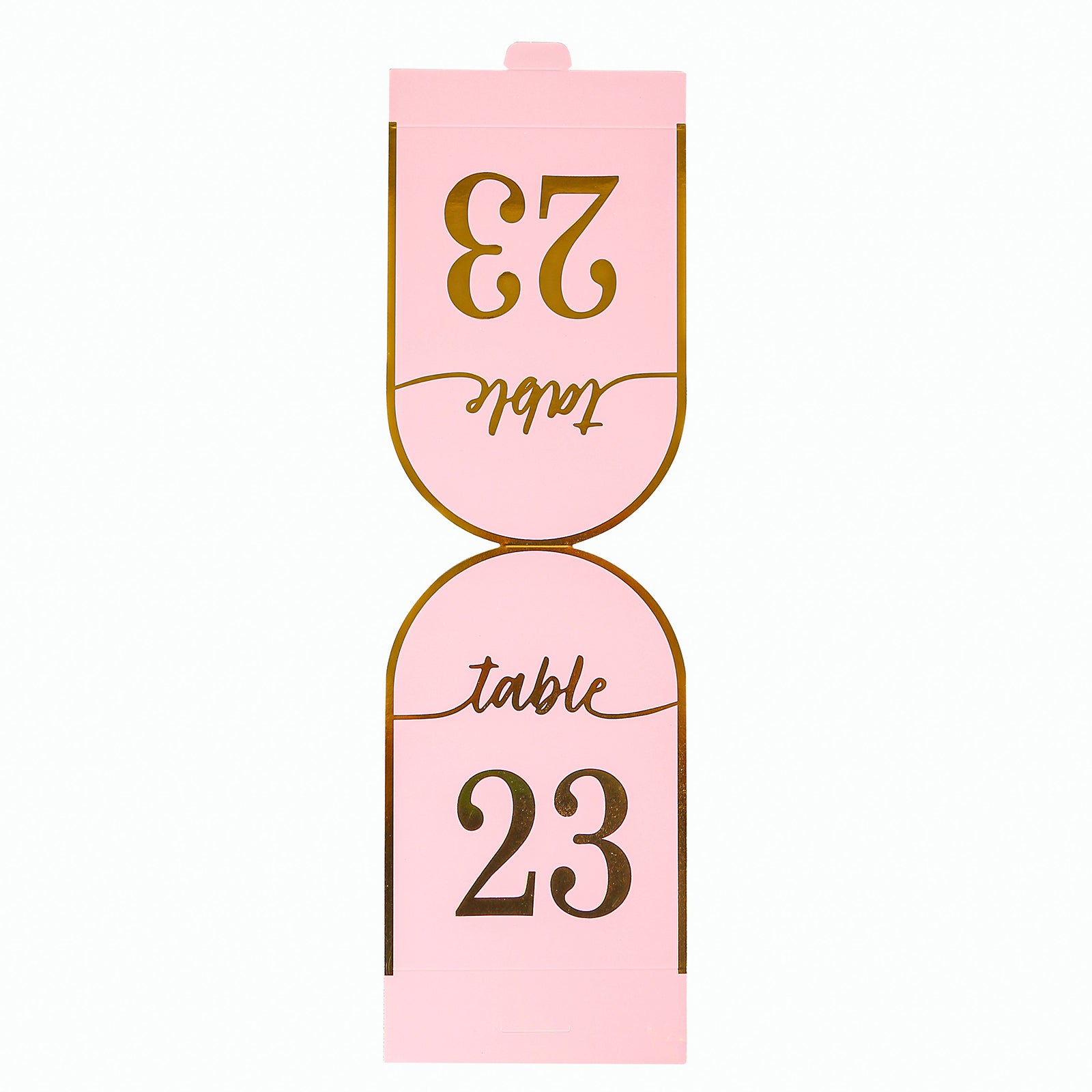 25-Pack Paper Wedding Table Numbers 1-25 Blush Arch Cutout Design - Sleek & Modern Free Standing Double Sided Table Tent Cards with Metallic Gold Foil Numbers 7"