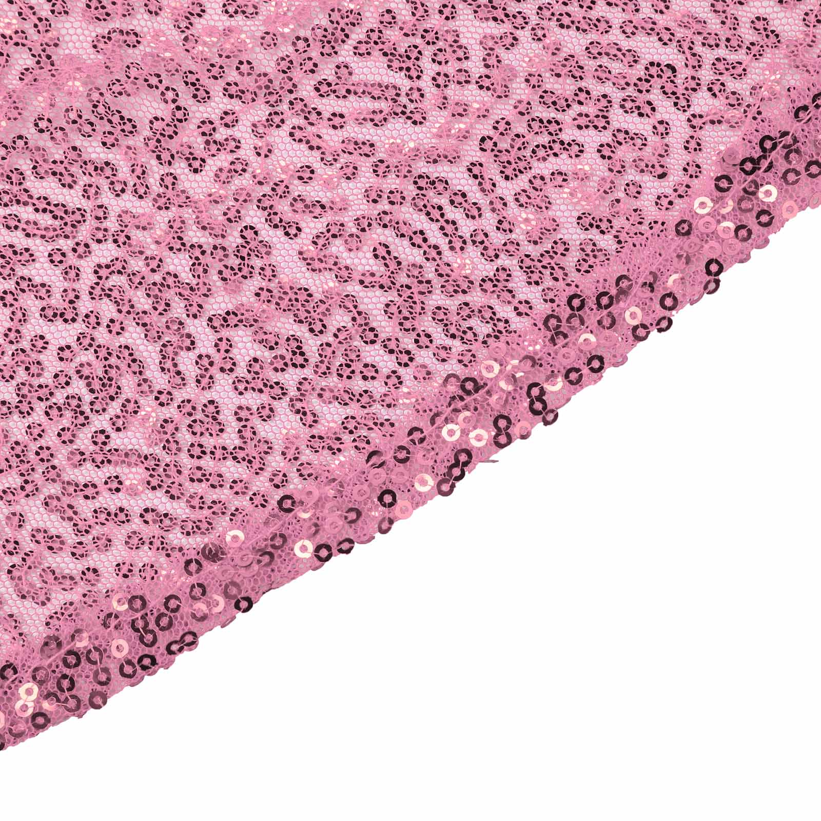 Sequin 90"x156" Rectangle Tablecloth Pink - Seamless Twinkling Table Cover