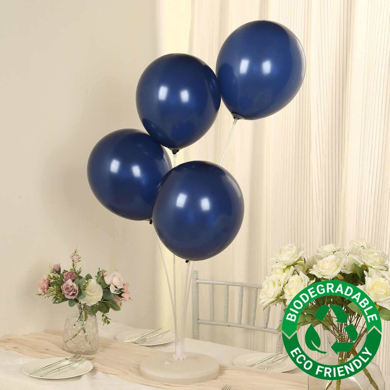 50 Pack Navy Blue Biodegradable Balloons, 12" Thickened Extra Strong Eco-friendly Latex Helium Party Balloons
